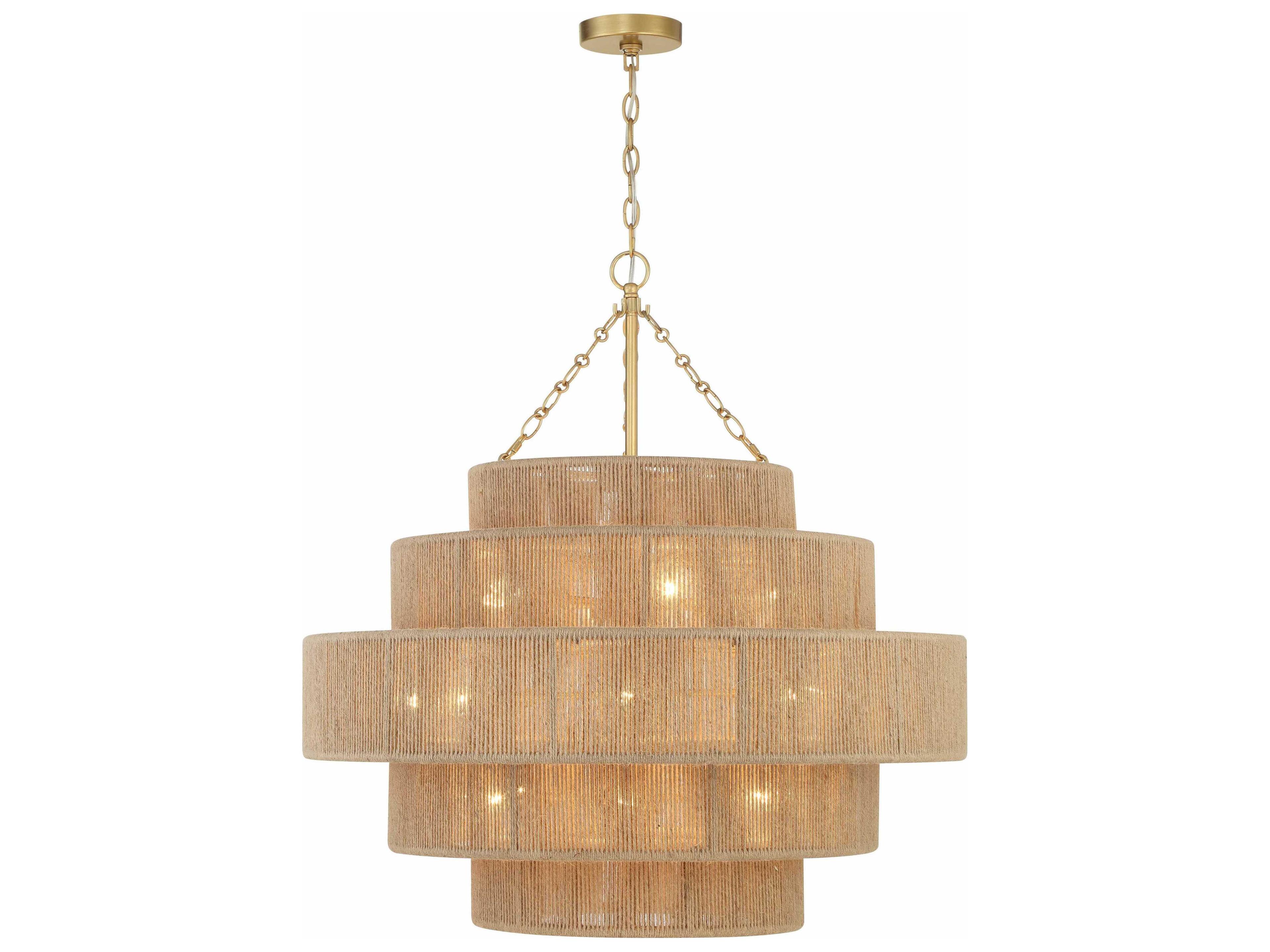 Crystorama Shyla 20-Light Soft Gold Brown Candelabra Tiered Chandelier
