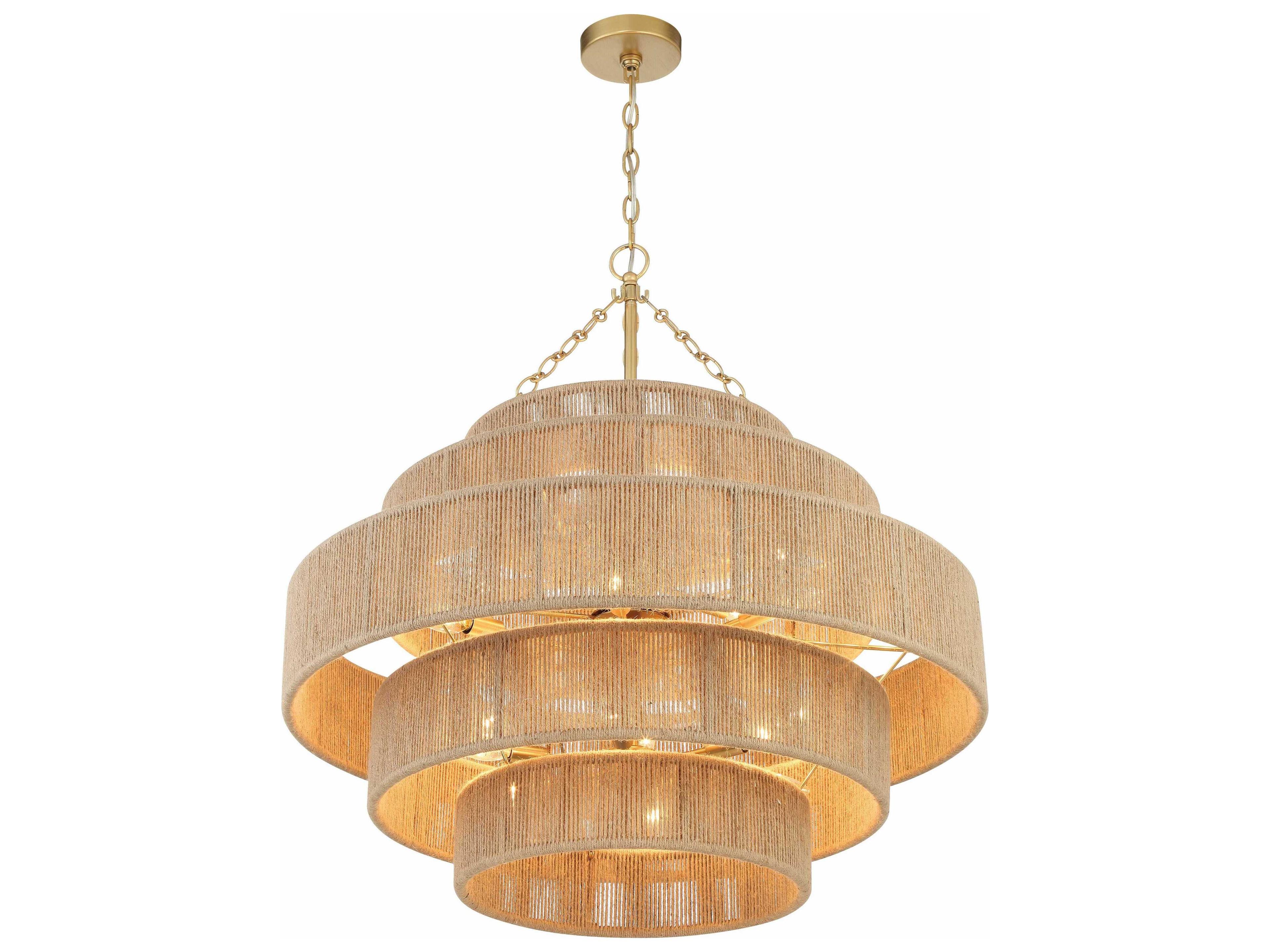 Crystorama Shyla 20-Light Soft Gold Brown Candelabra Tiered Chandelier