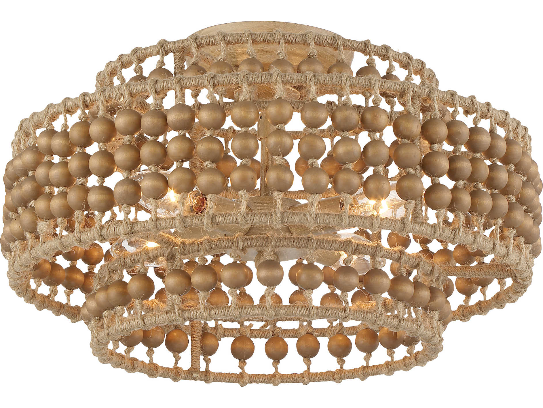 Crystorama Silas 3-Light Burnished Silver Drum Semi Flush Mount