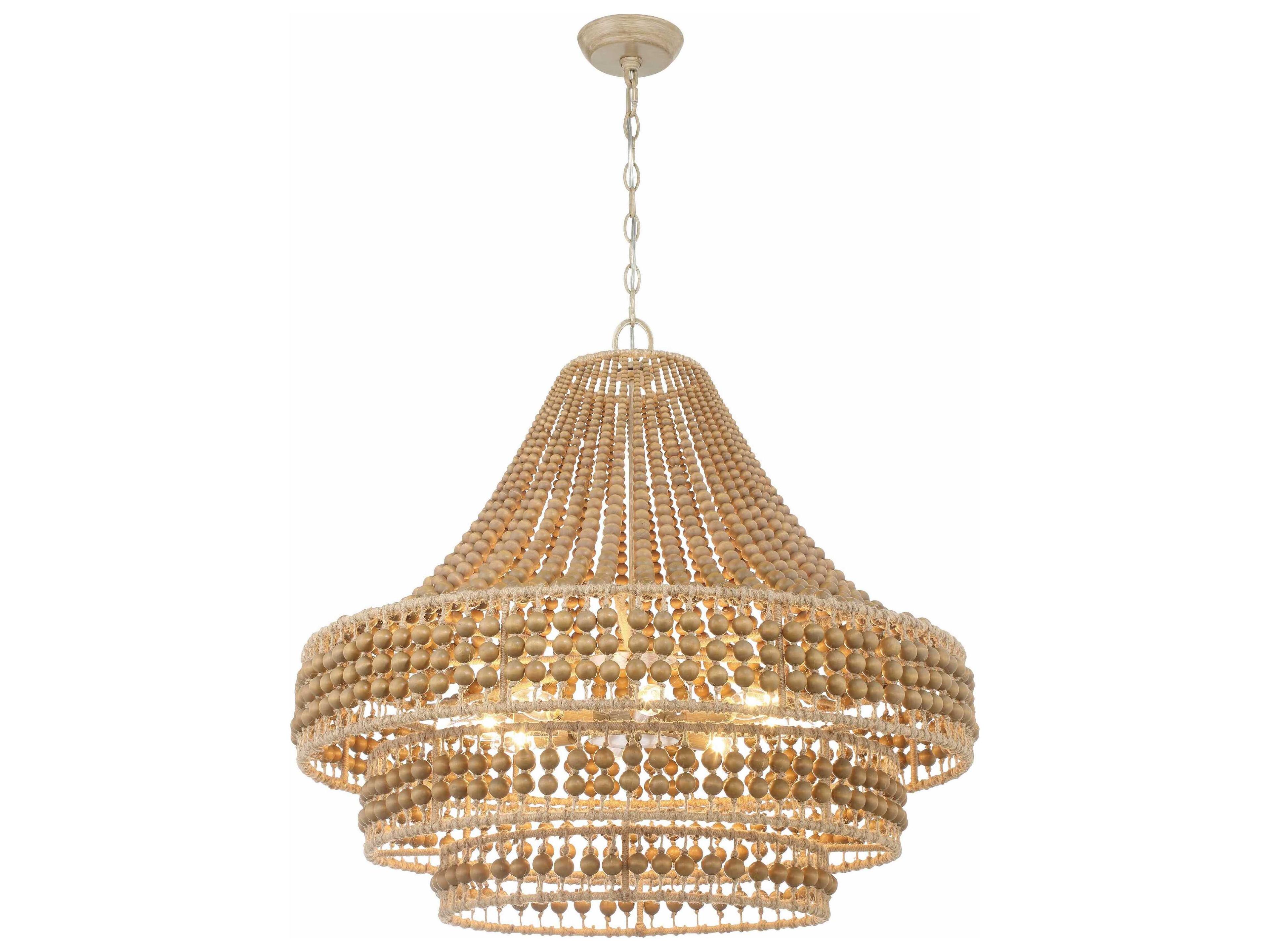 Crystorama Silas 8-Light Burnished Silver Brown Candelabra Chandelier