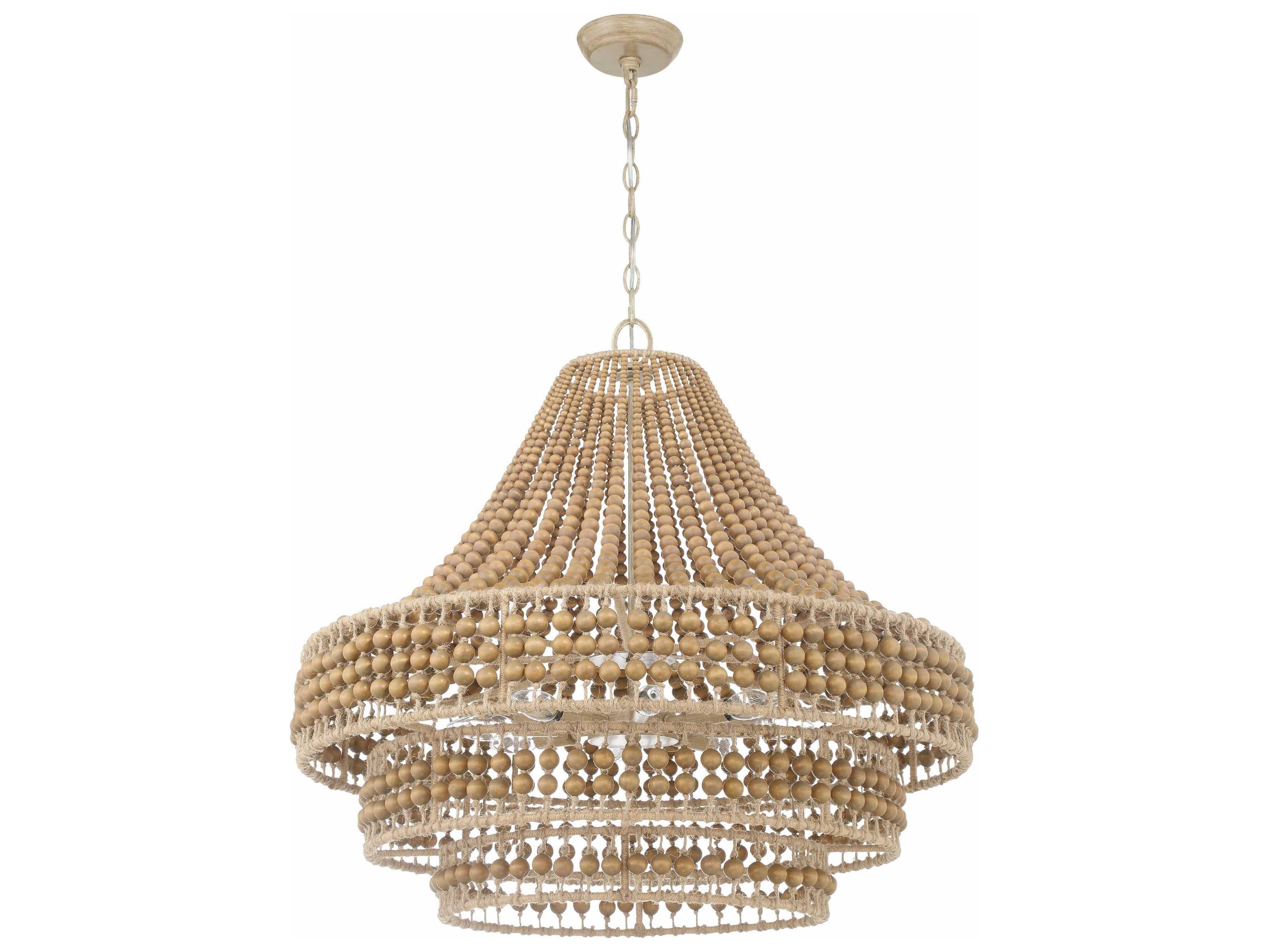 Crystorama Silas 8-Light Burnished Silver Brown Candelabra Chandelier