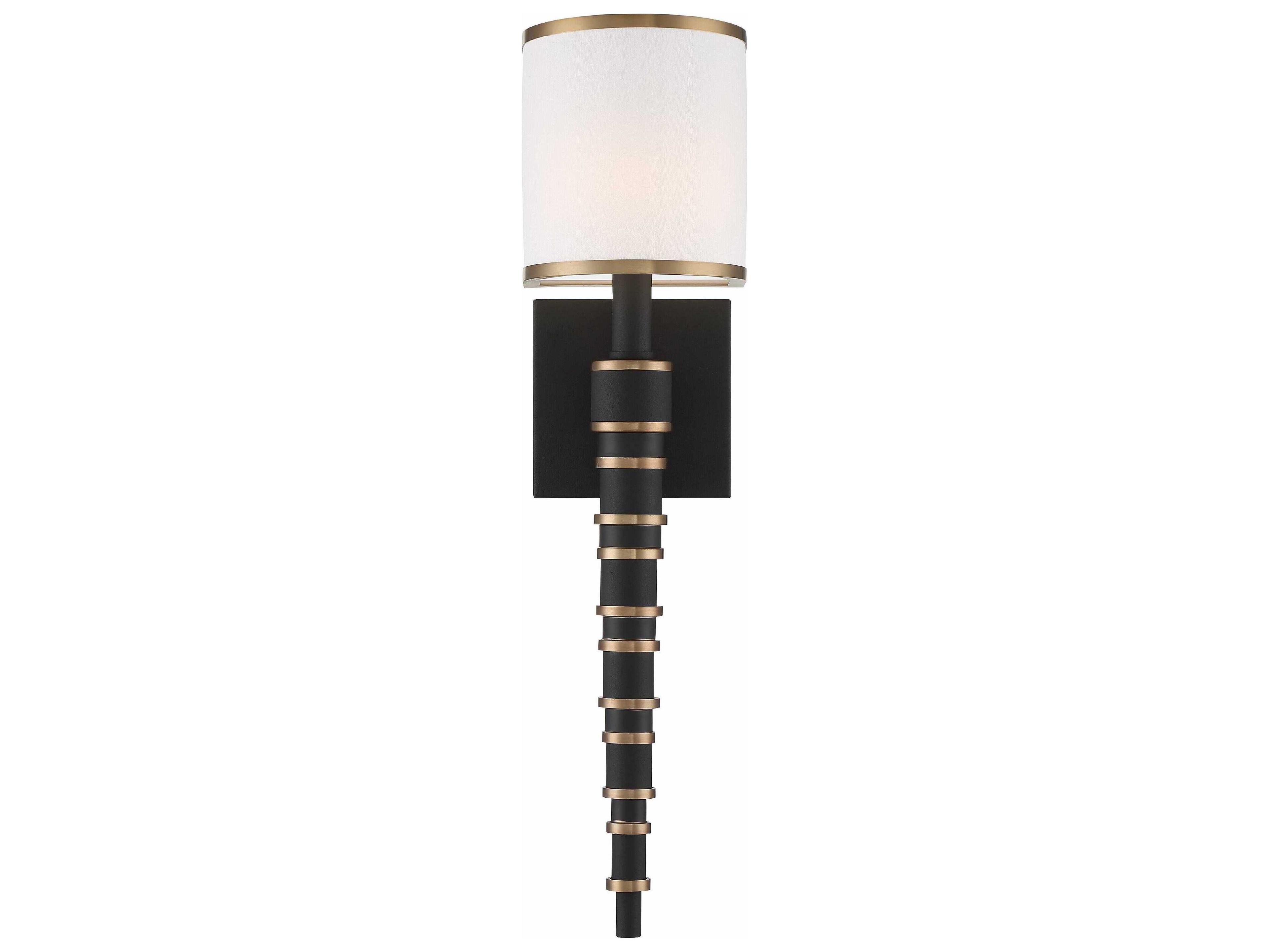 Crystorama Sloane 1-Light Vibrant Gold Black Forged Wall Sconce