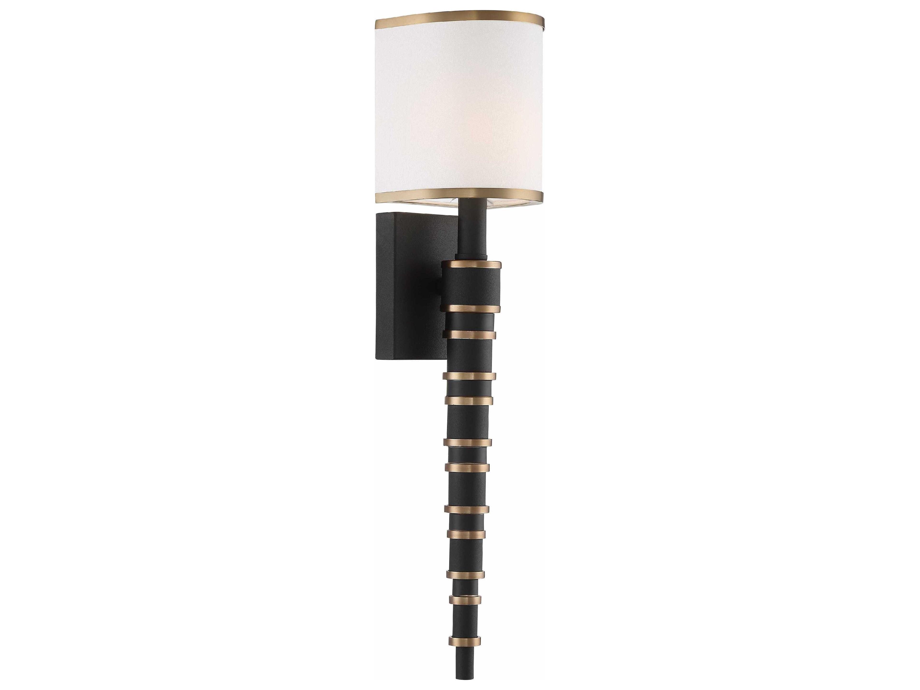 Crystorama Sloane 1-Light Vibrant Gold Black Forged Wall Sconce