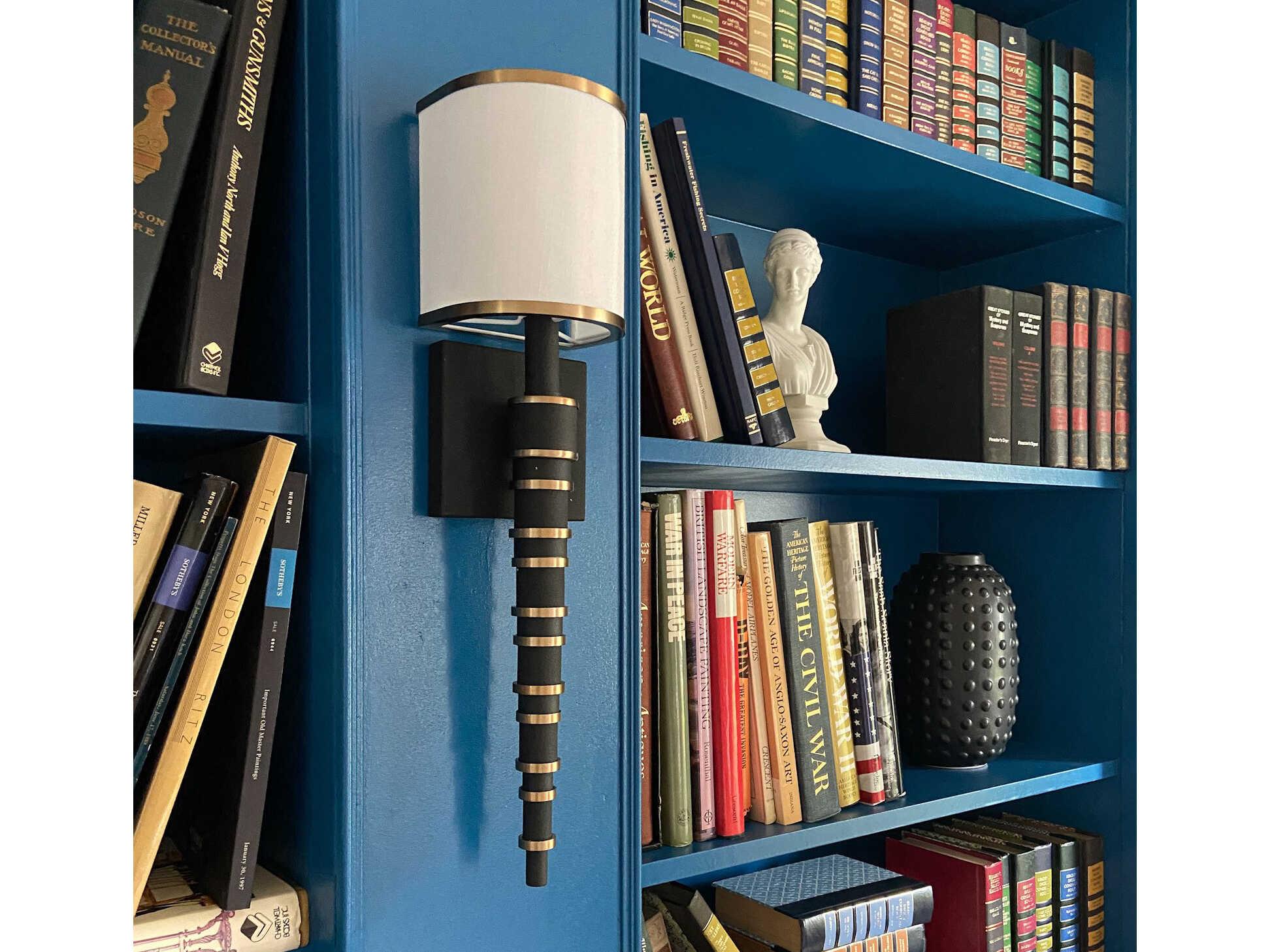 Crystorama Sloane 1-Light Vibrant Gold Black Forged Wall Sconce