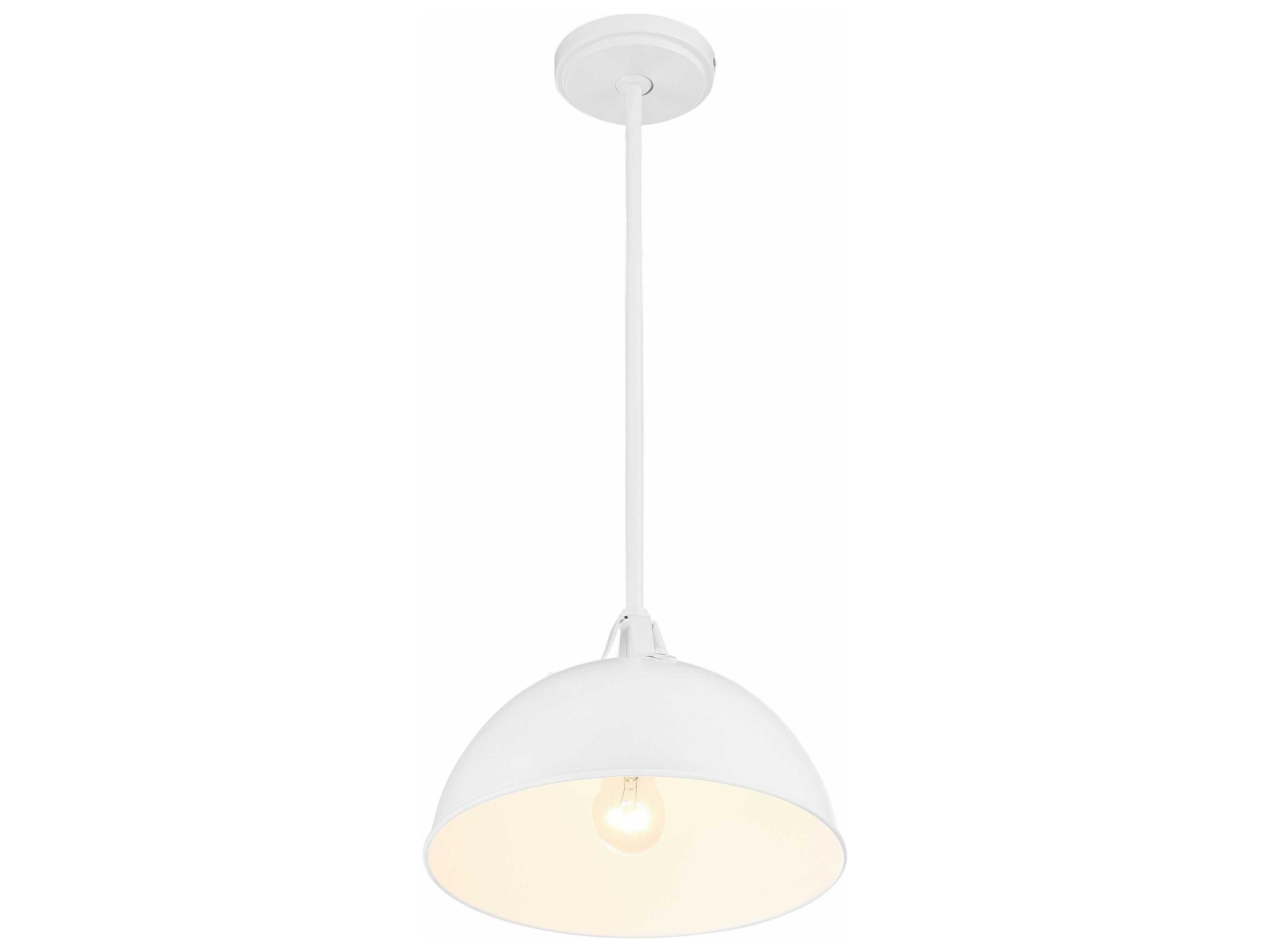 Crystorama Soto 1-Light White Dome Pendant