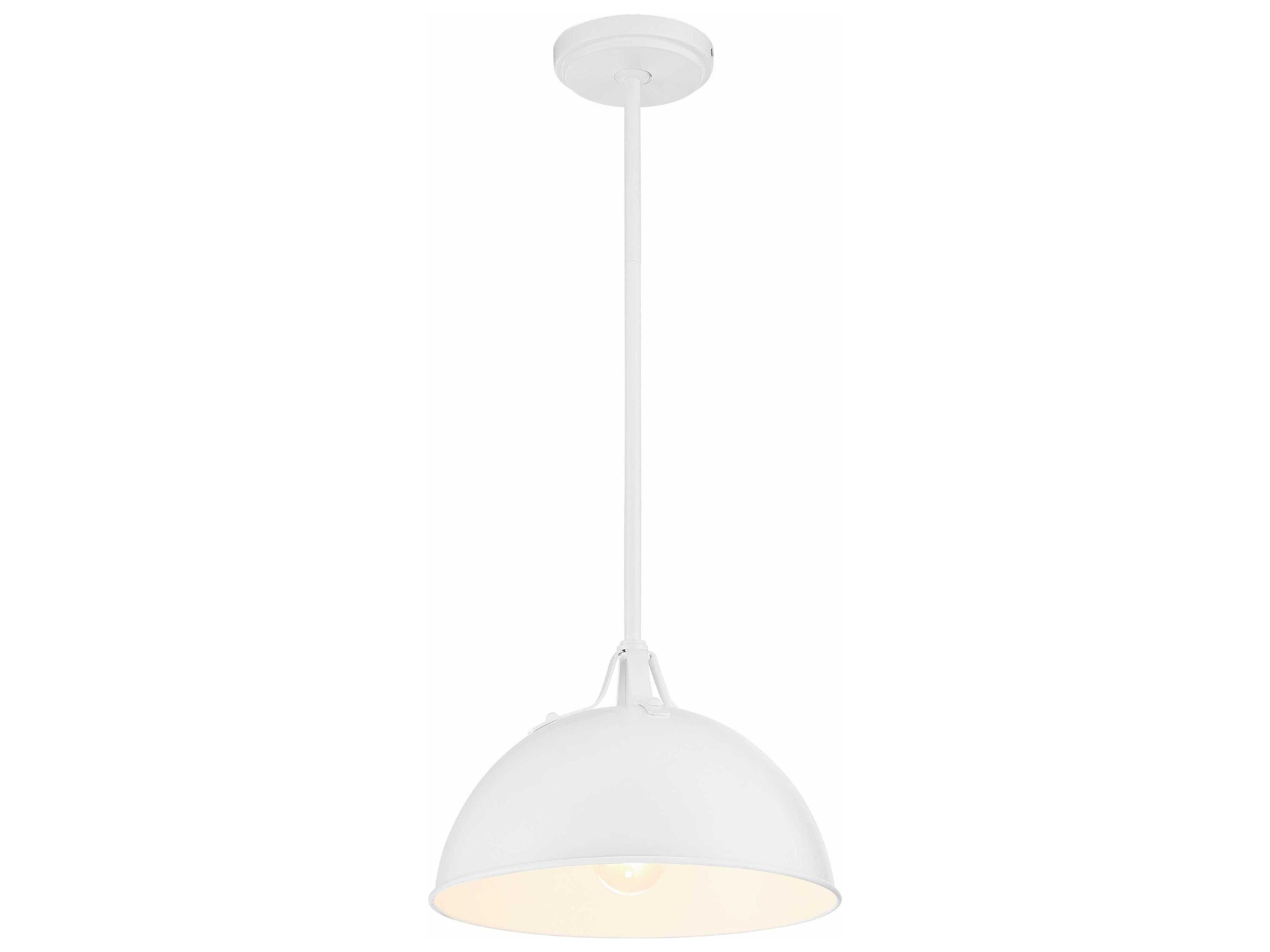 Crystorama Soto 1-Light White Dome Pendant