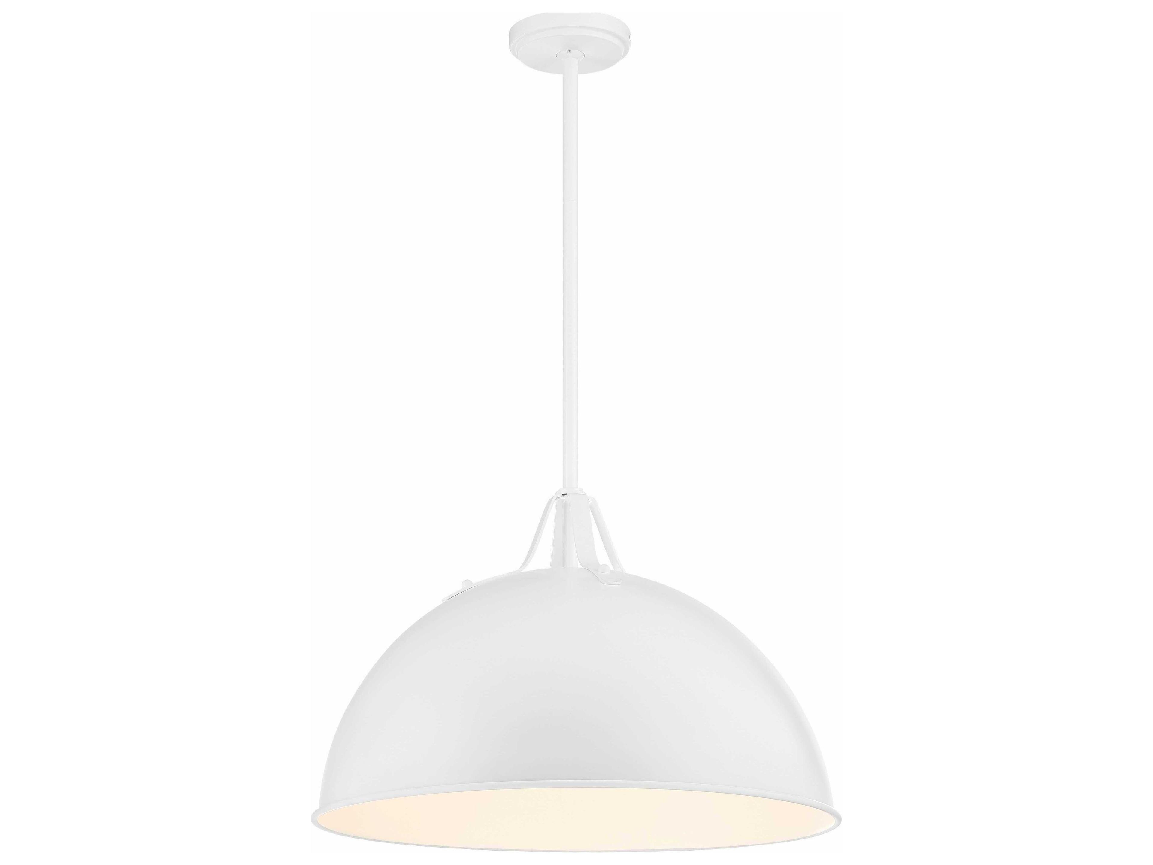 Crystorama Soto 1-Light White Dome Pendant