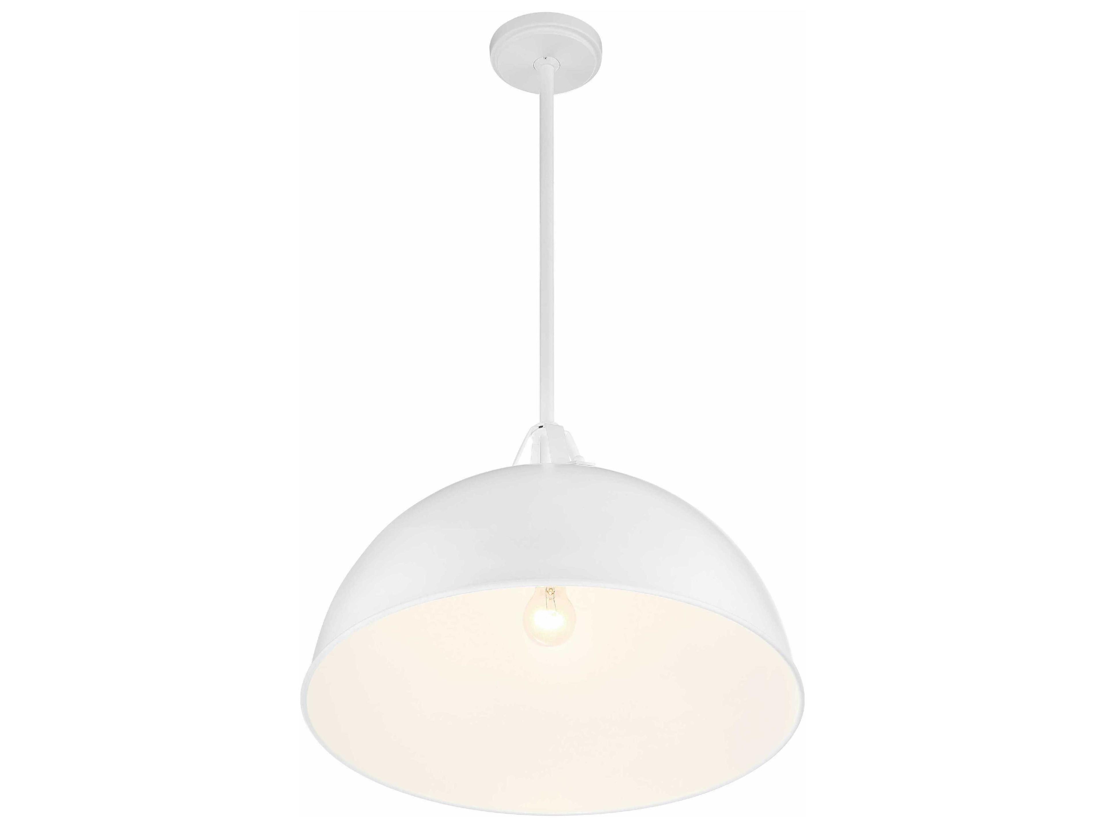 Crystorama Soto 1-Light White Dome Pendant