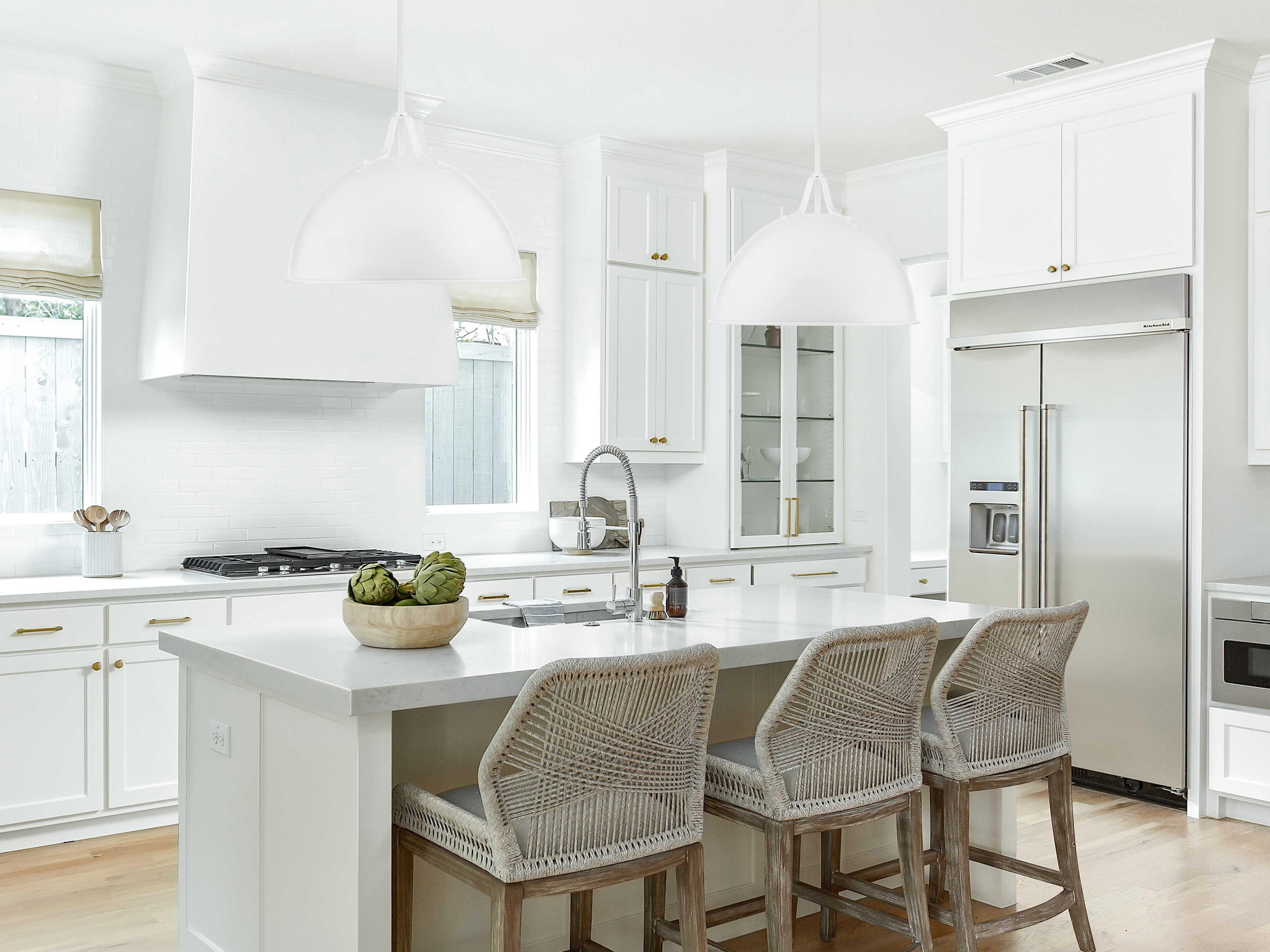 Crystorama Soto 1-Light White Dome Pendant