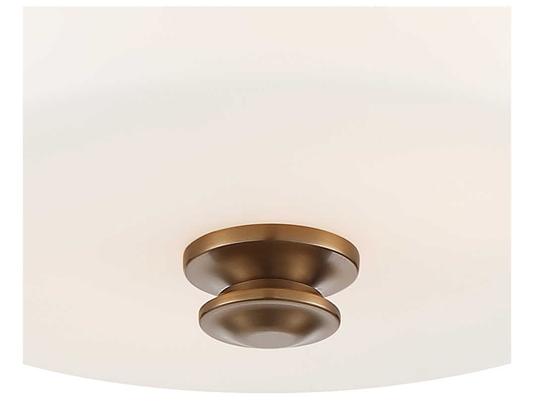 Crystorama Travis 2-Light Vibrant Gold Glass Drum Semi Flush Mount