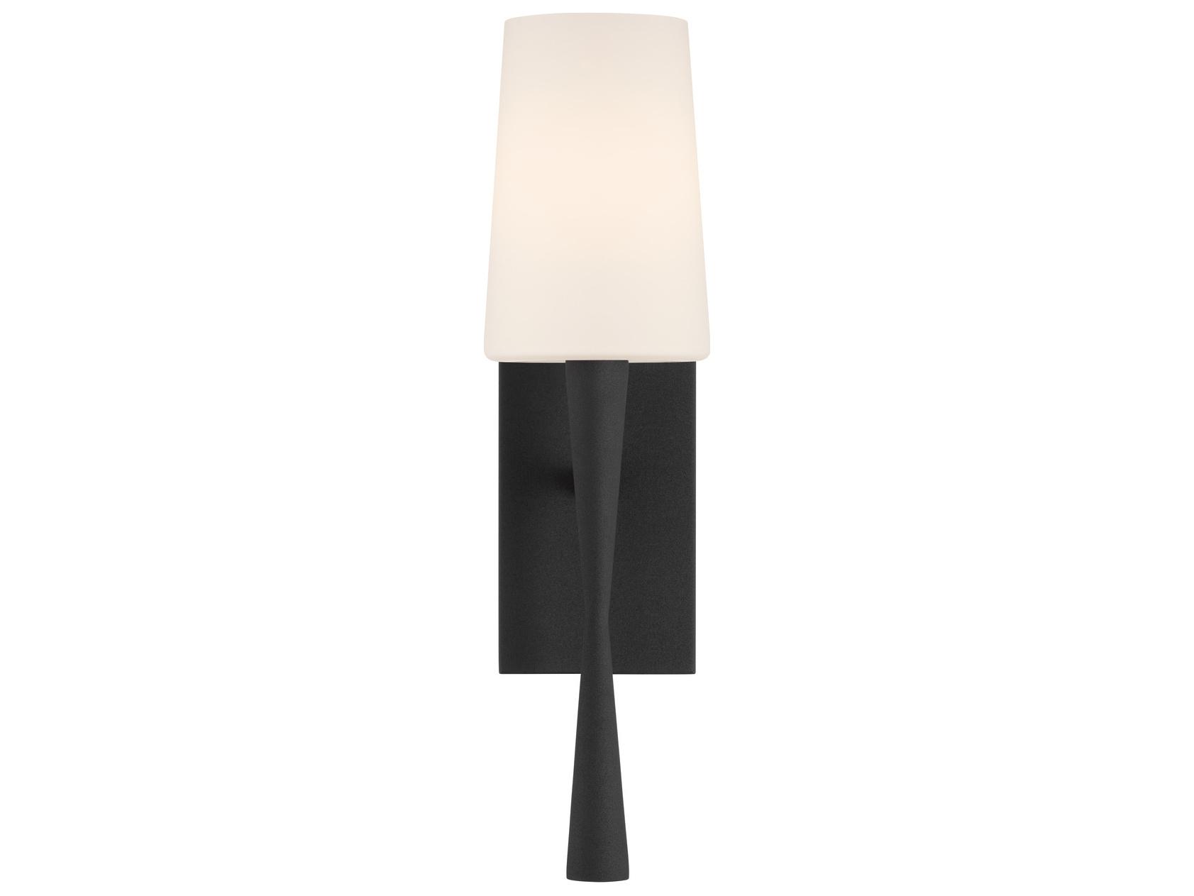 Crystorama Trenton 1-Light Black Wall Sconce