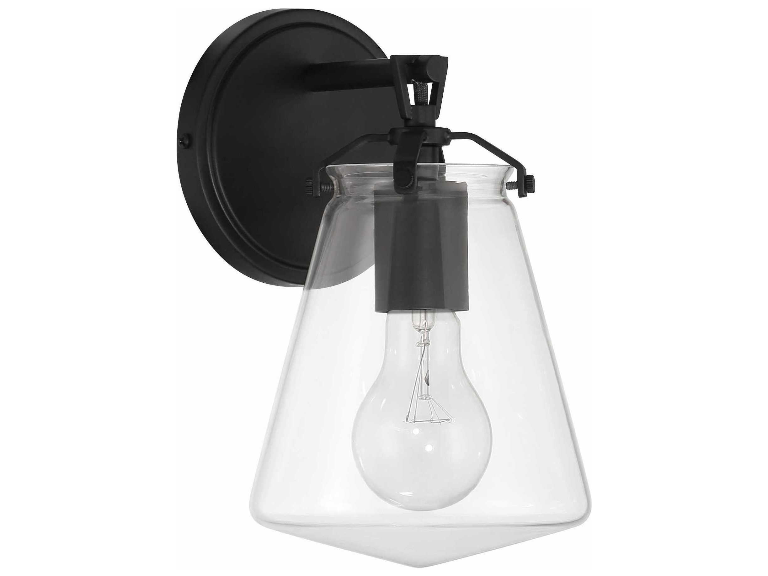 Crystorama Voss 1-Light Matte Black Wall Sconce