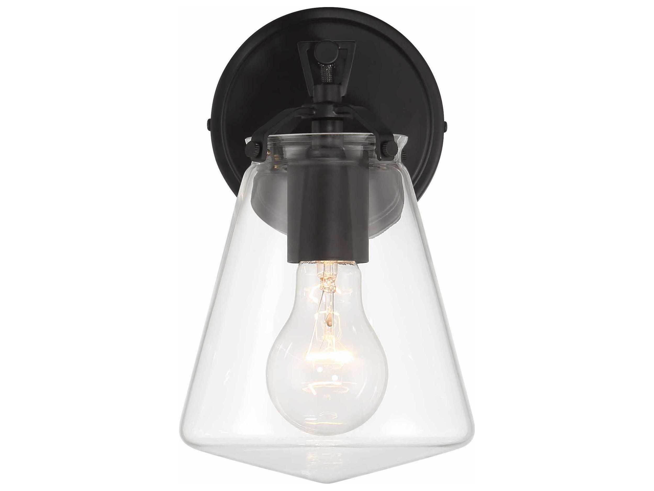 Crystorama Voss 1-Light Matte Black Wall Sconce