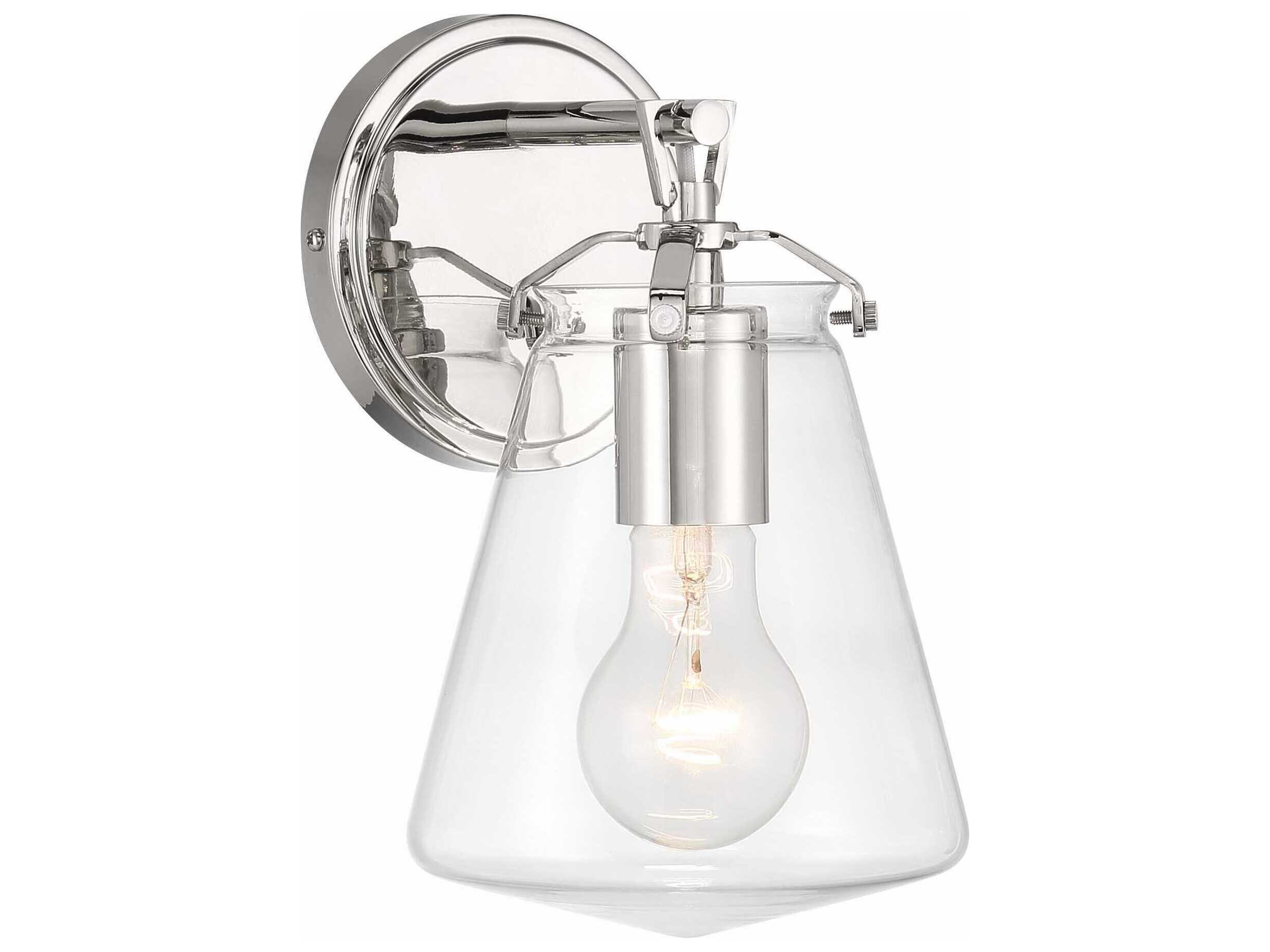 Crystorama Voss 1-Light Polished Nickel Wall Sconce