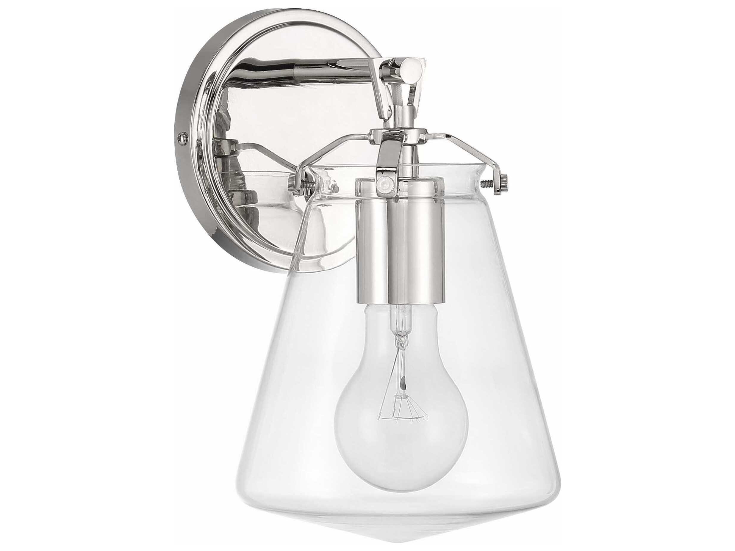 Crystorama Voss 1-Light Polished Nickel Wall Sconce