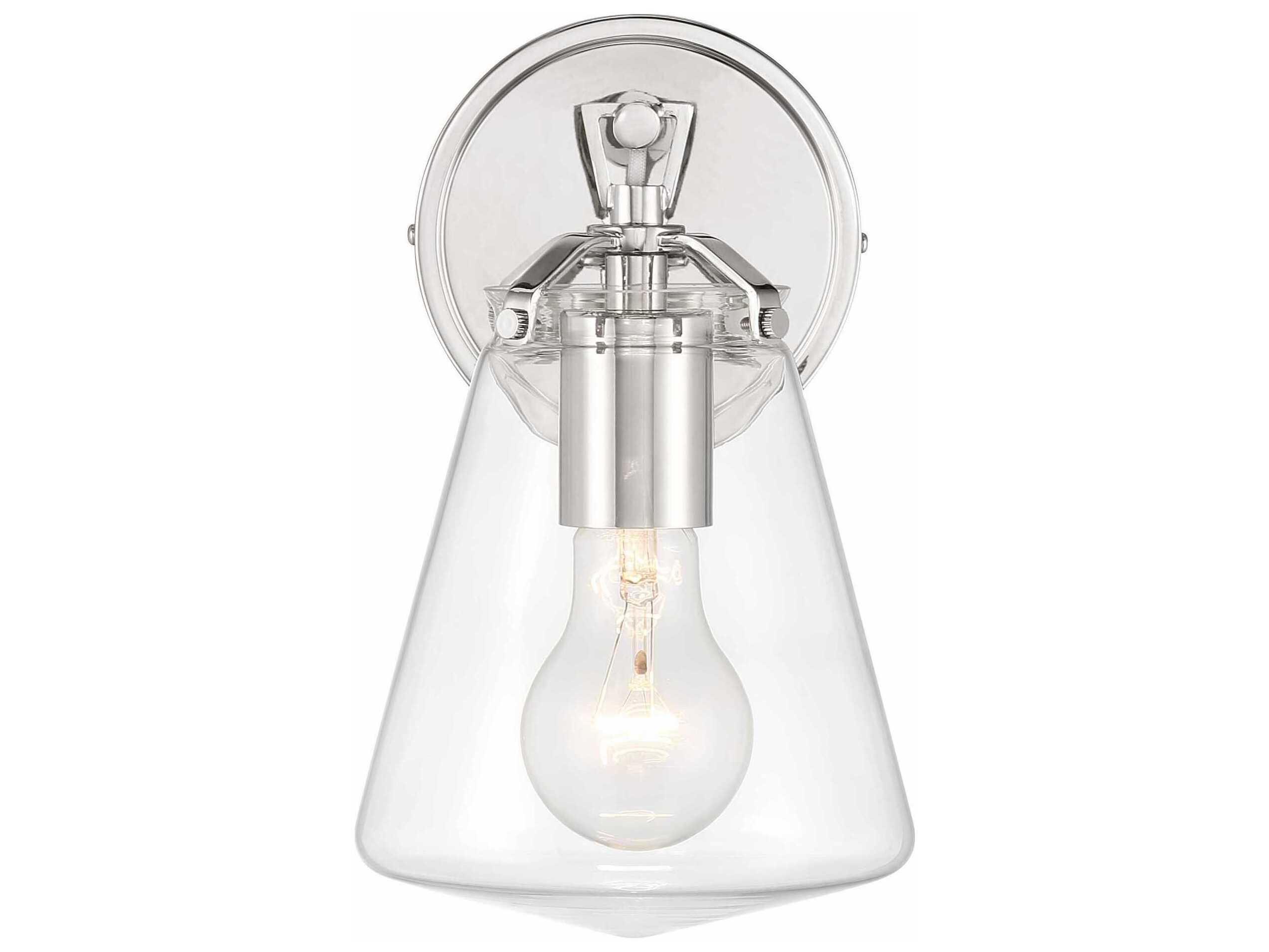 Crystorama Voss 1-Light Polished Nickel Wall Sconce