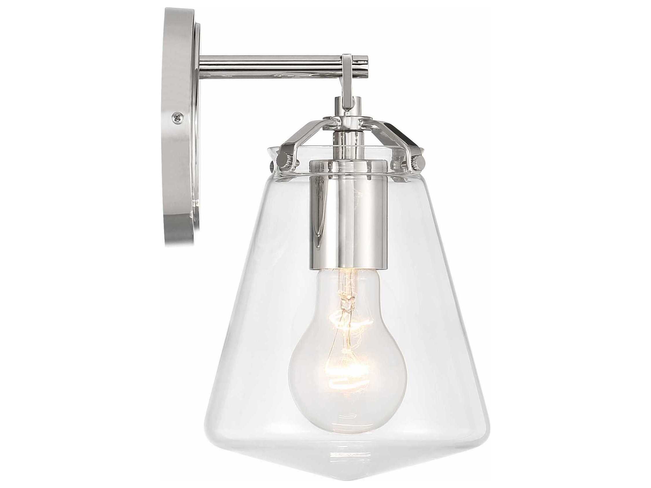 Crystorama Voss 1-Light Polished Nickel Wall Sconce