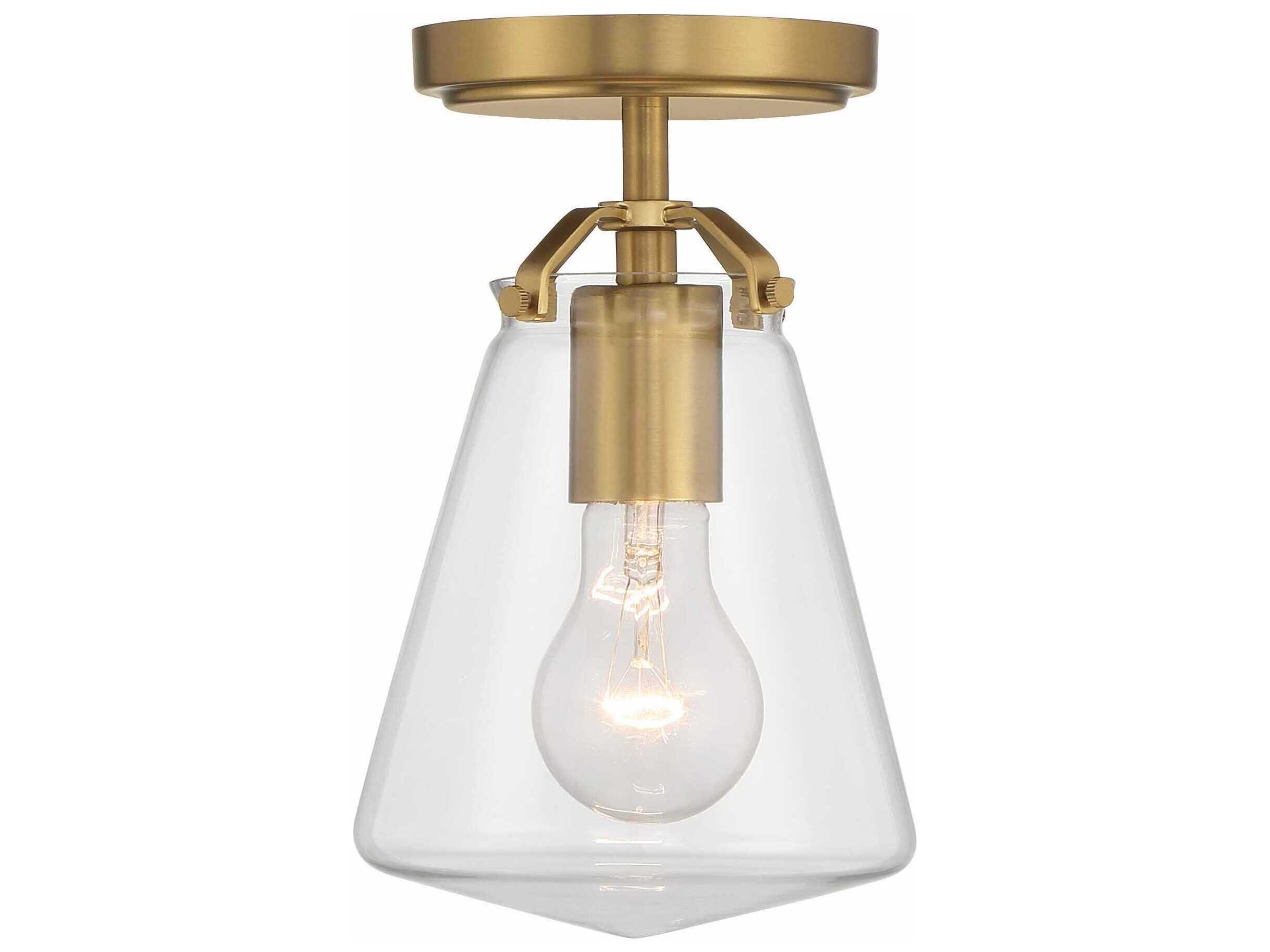 Crystorama Voss 1-Light Luxe Gold Semi Flush Mount