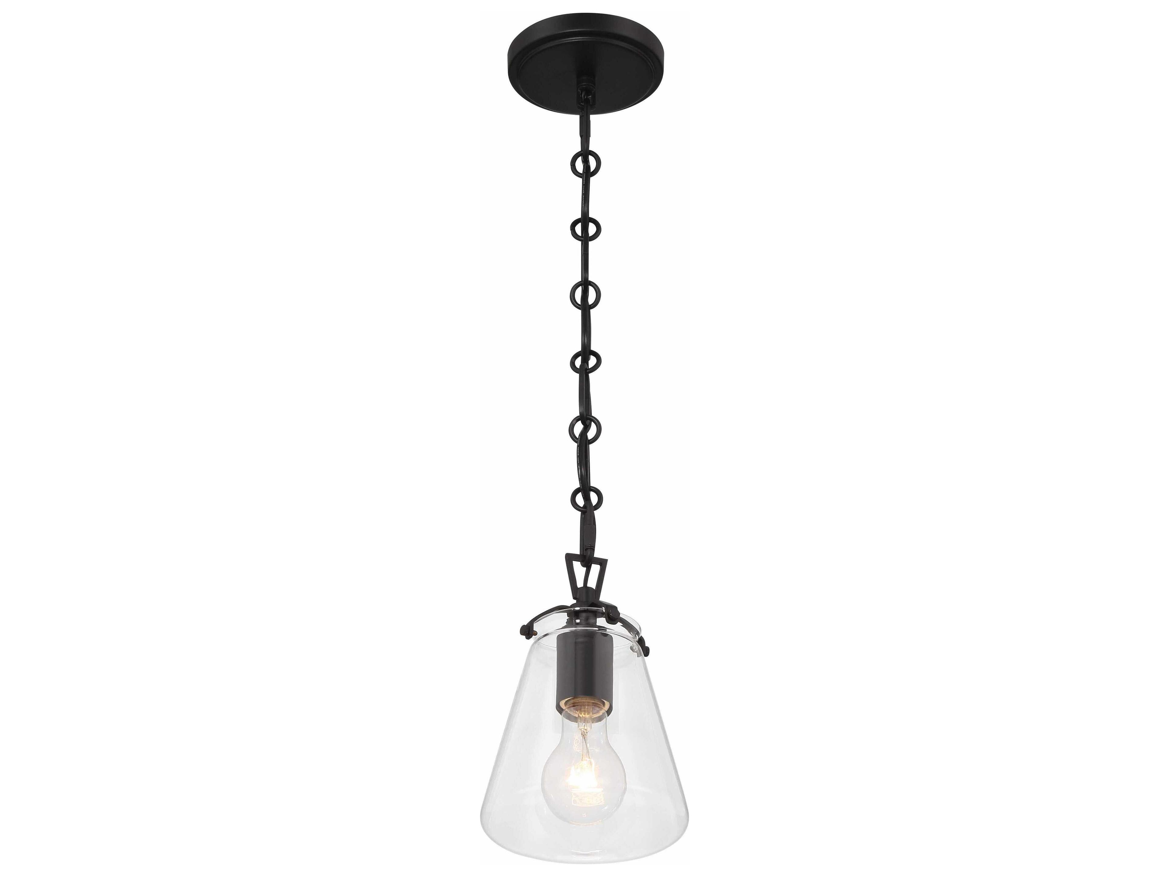 Crystorama Voss 1-Light Matte Black Mini Pendant