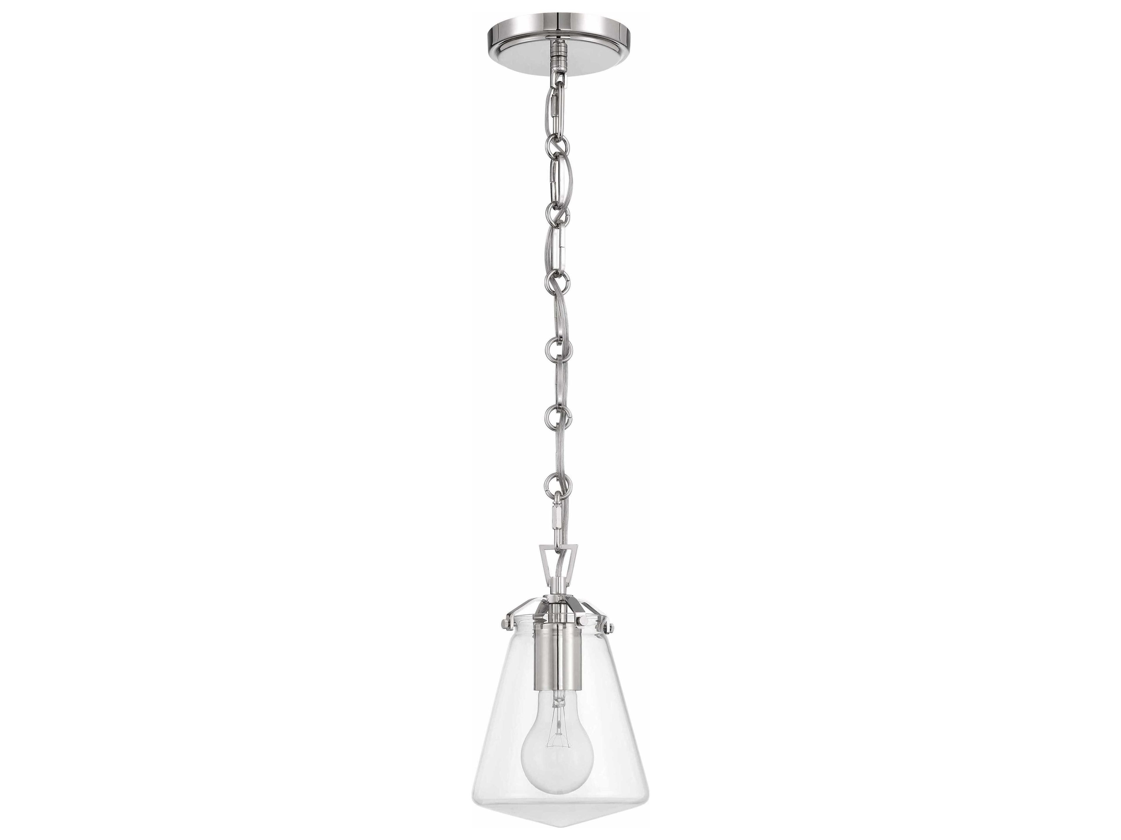 Crystorama Voss 1-Light Polished Nickel Mini Pendant