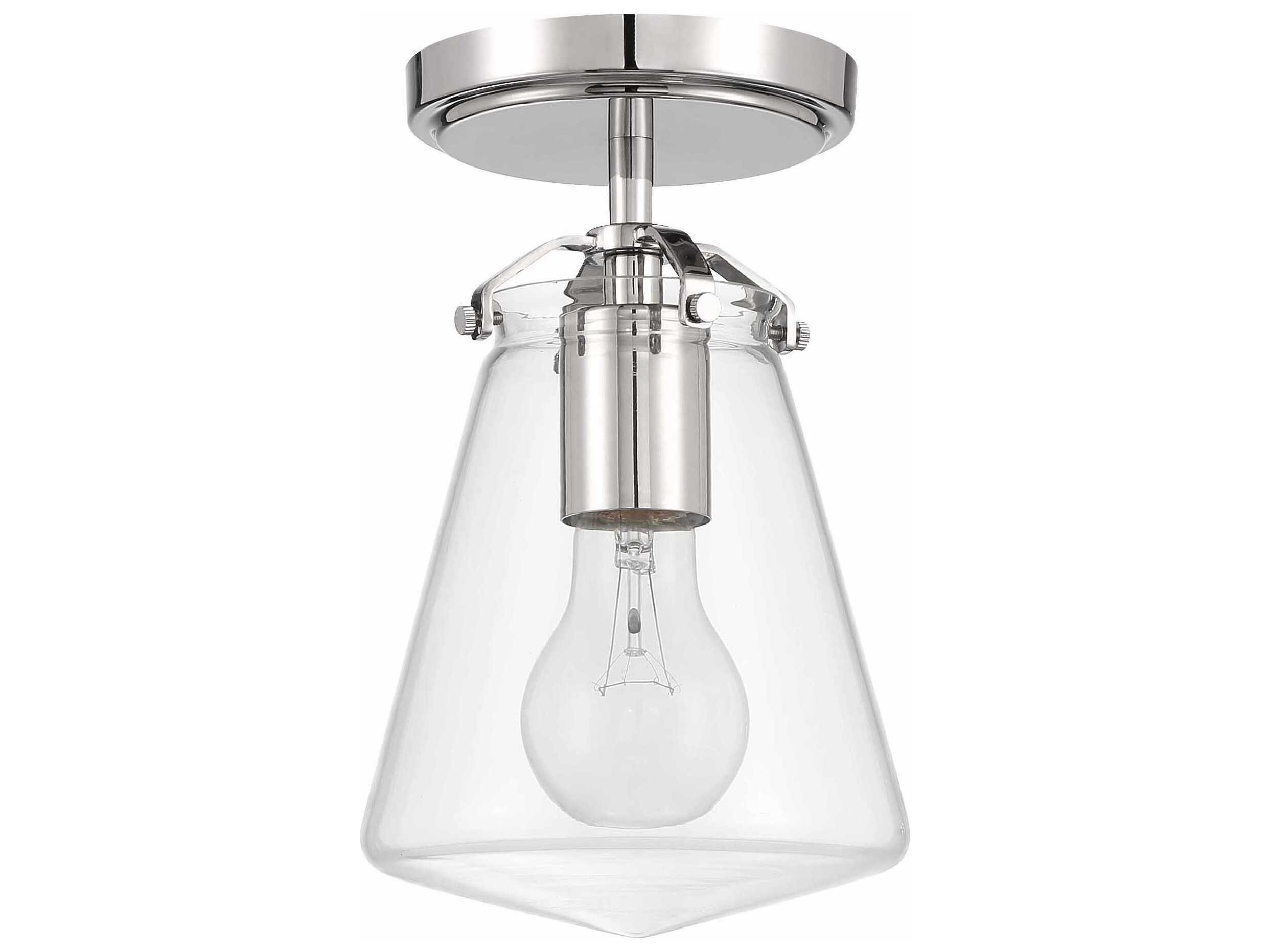 Crystorama Voss 1-Light Polished Nickel Semi Flush Mount