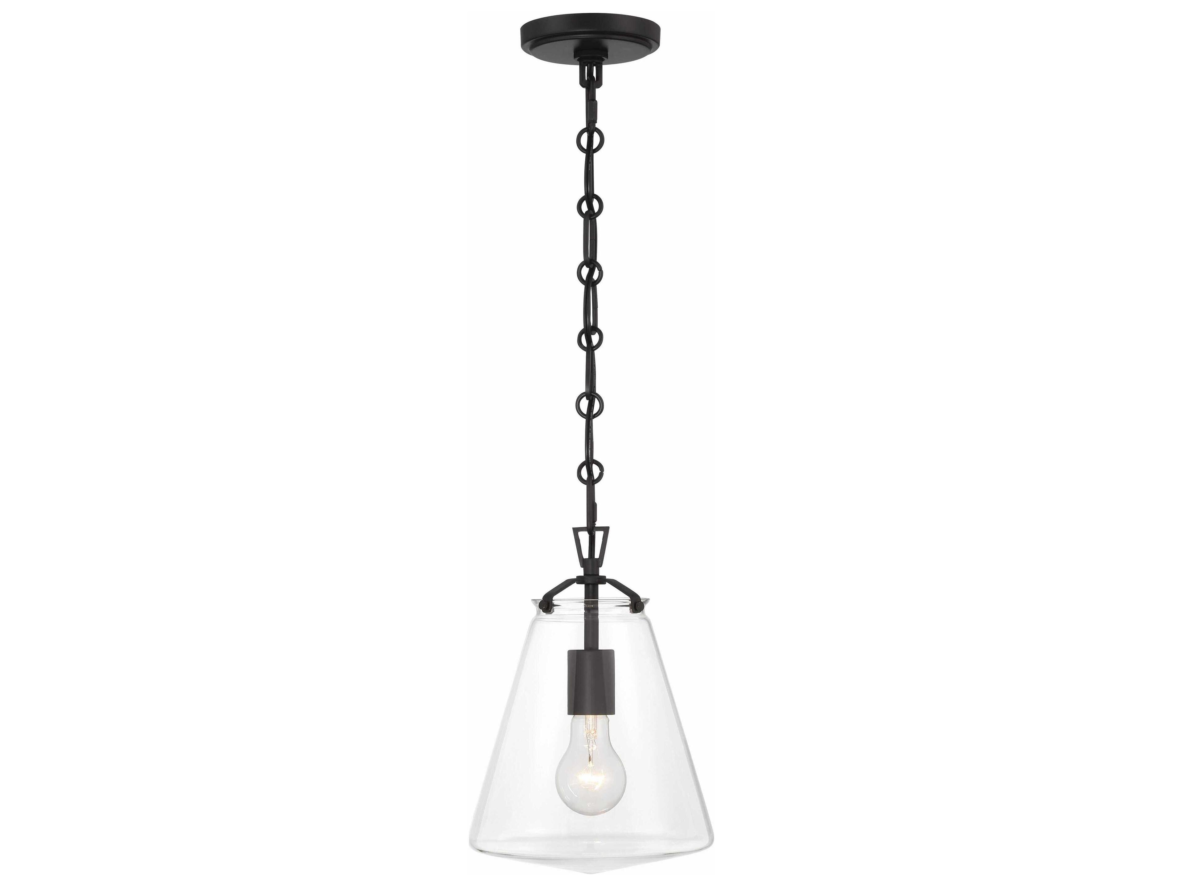 Crystorama Voss 1-Light Matte Black Mini Pendant
