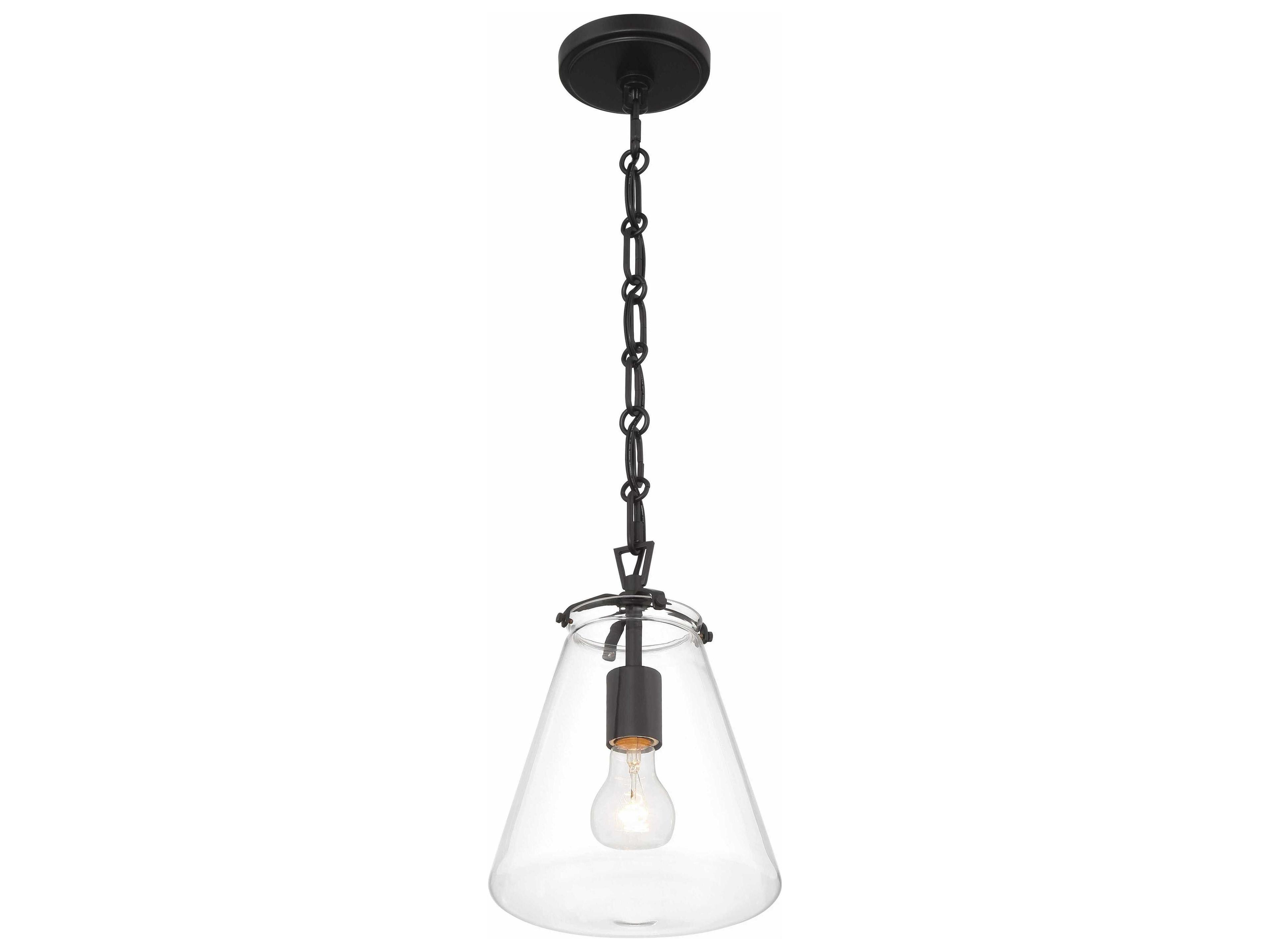Crystorama Voss 1-Light Matte Black Mini Pendant