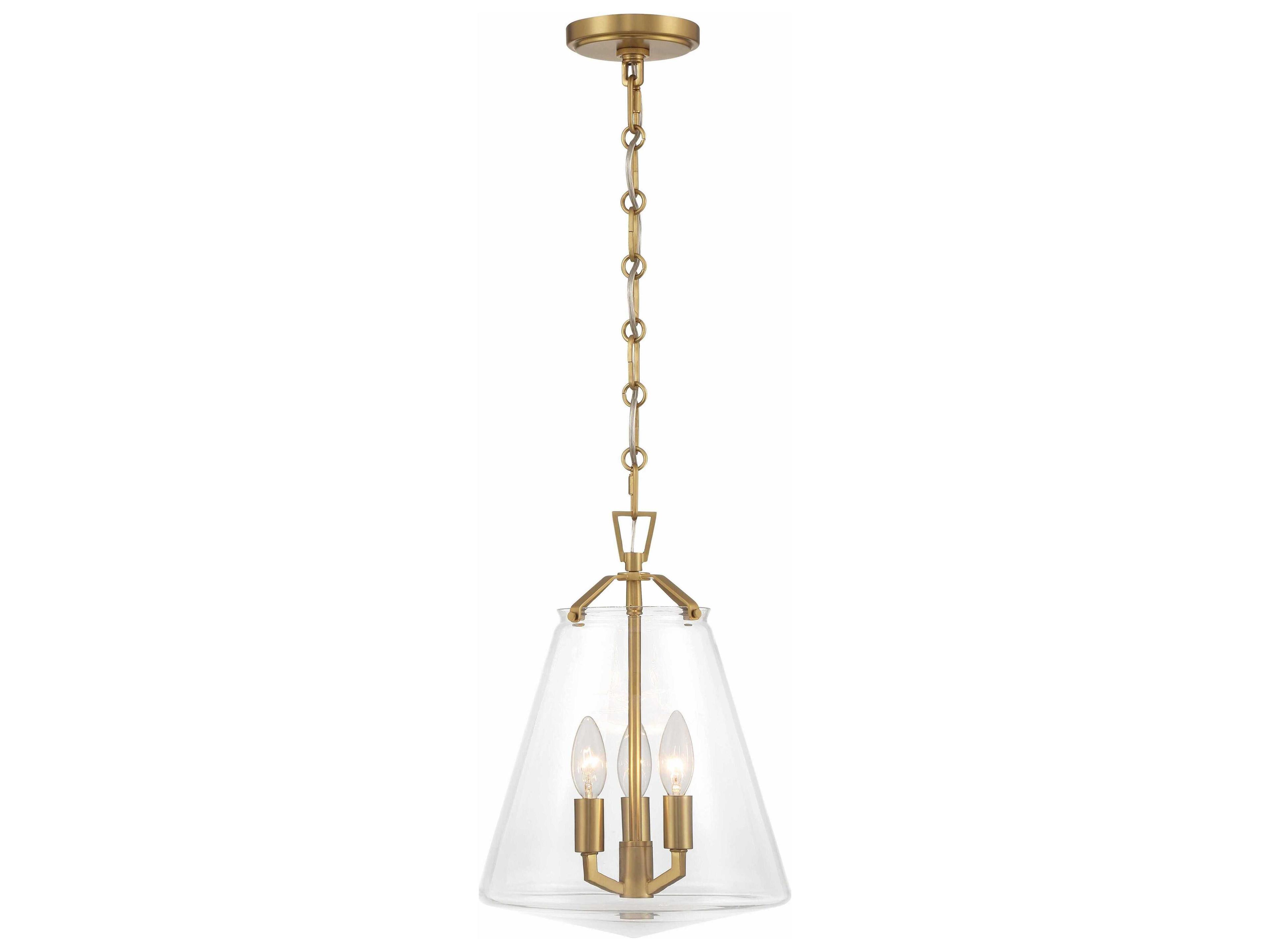 Crystorama Voss 3-Light Luxe Gold Candelabra Chandelier