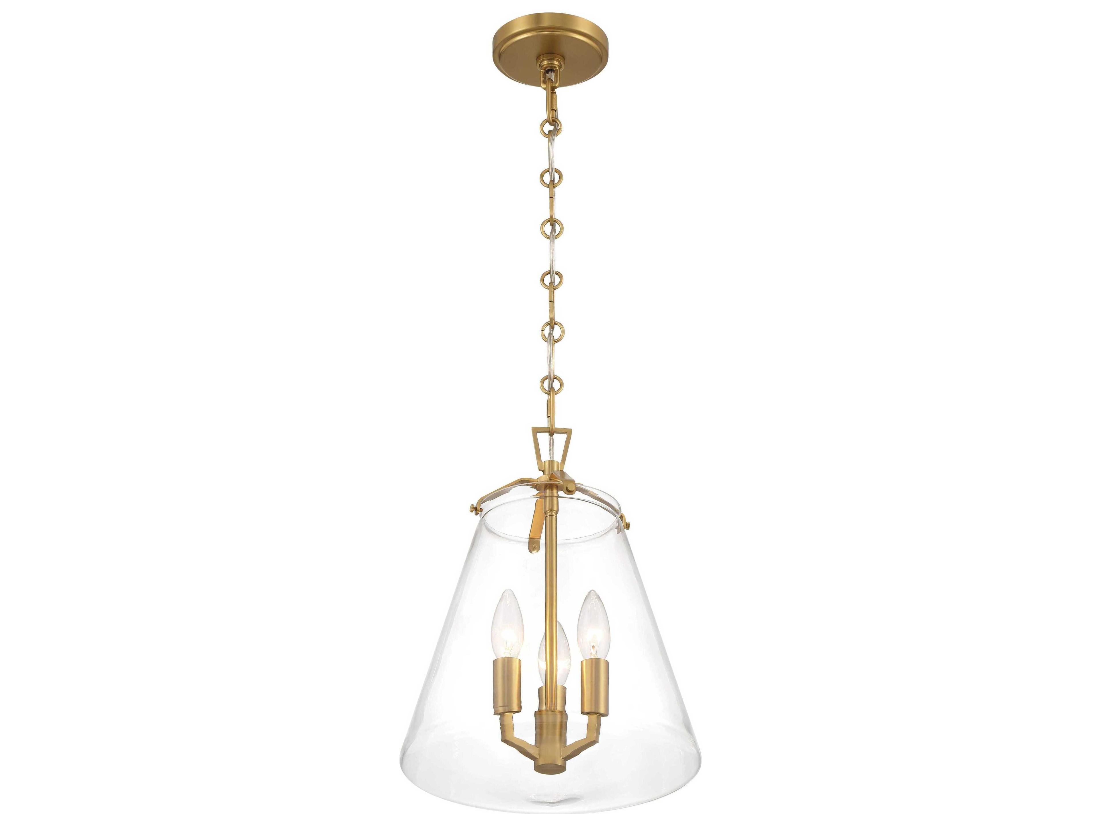 Crystorama Voss 3-Light Luxe Gold Candelabra Chandelier