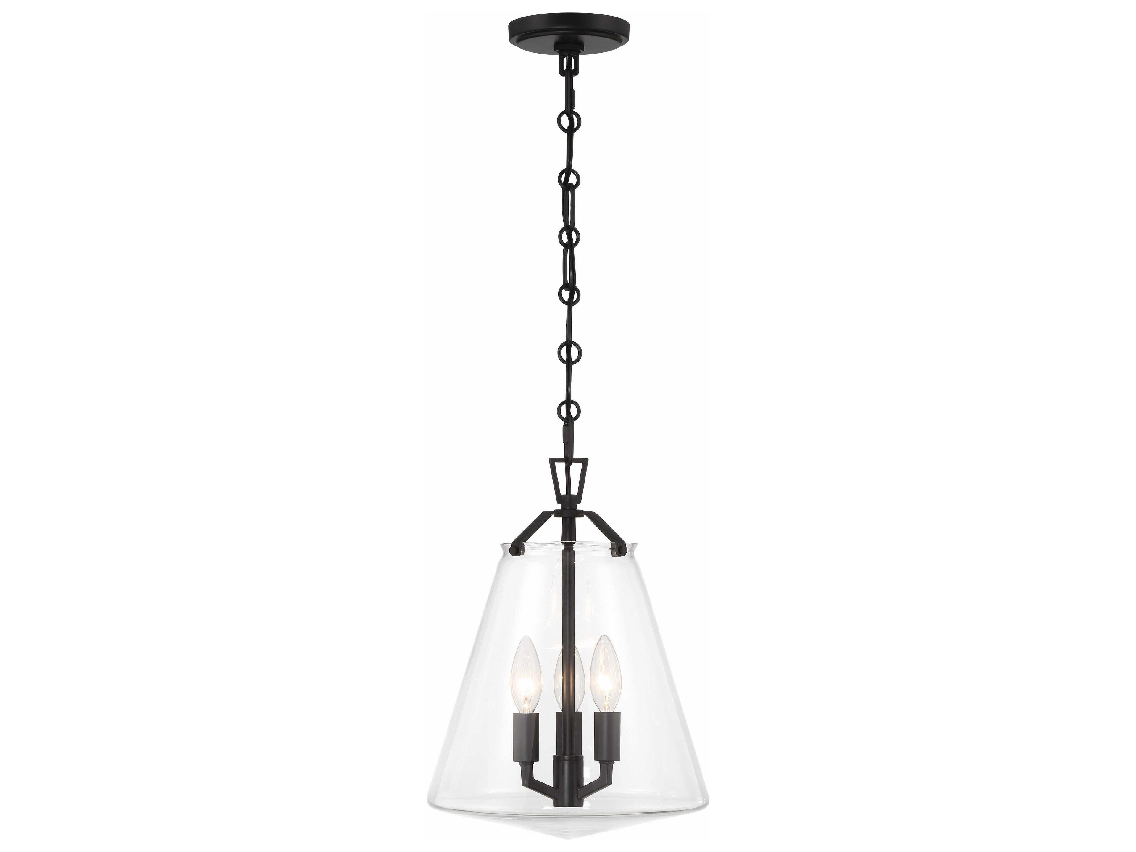 Crystorama Voss 3-Light Matte Black Candelabra Chandelier