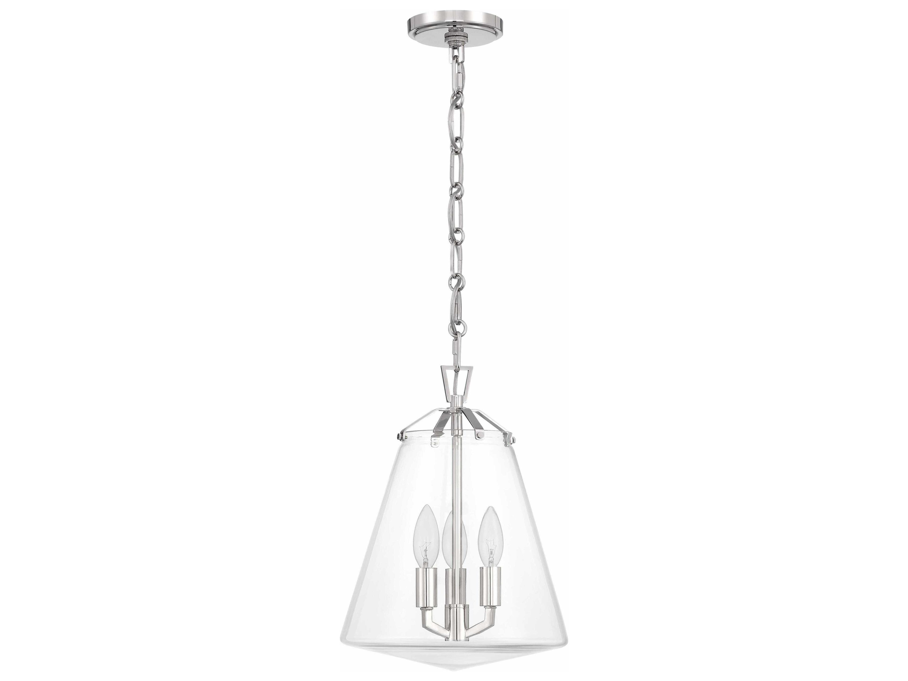 Crystorama Voss 3-Light Polished Nickel Candelabra Chandelier