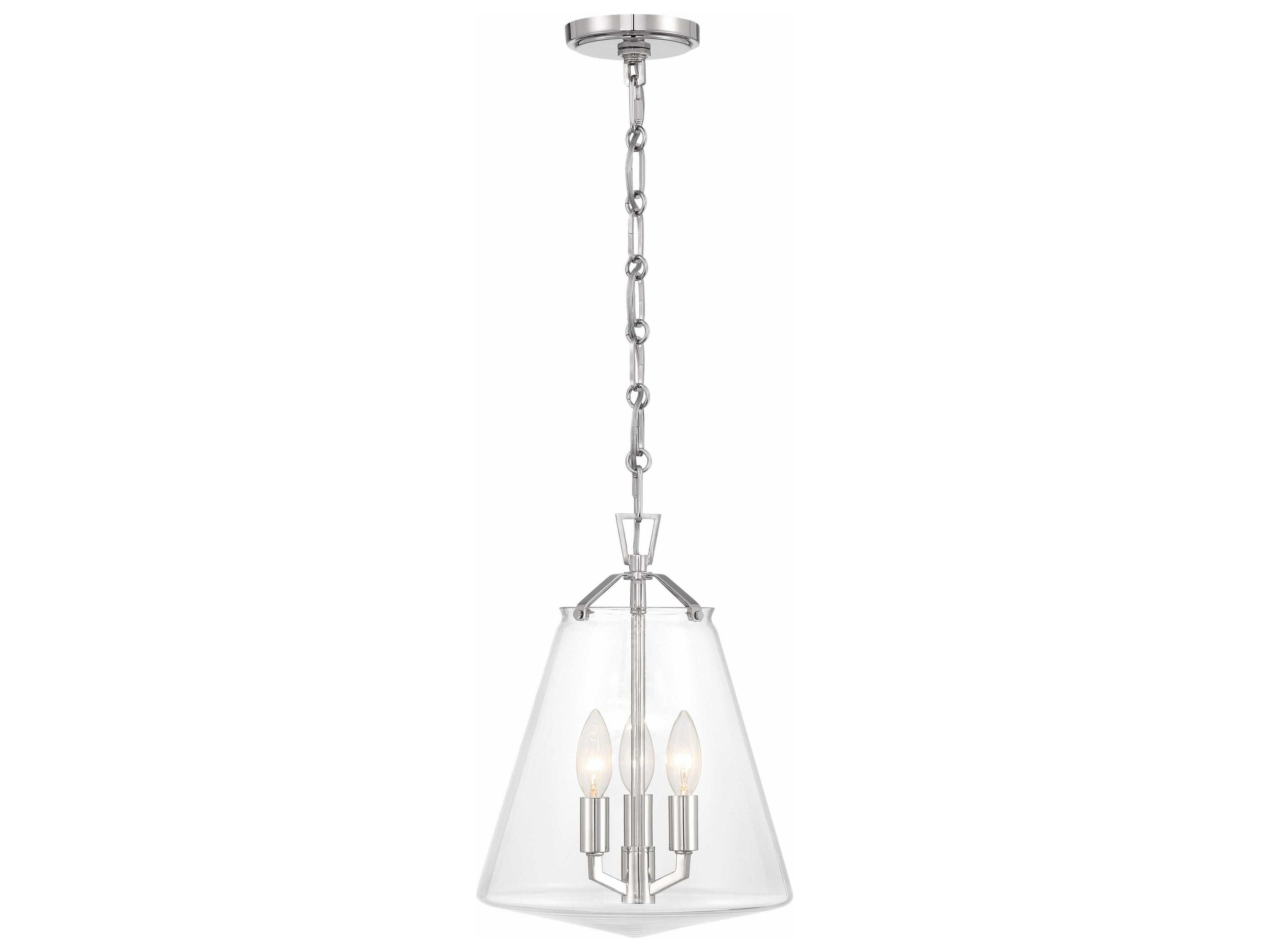 Crystorama Voss 3-Light Polished Nickel Candelabra Chandelier