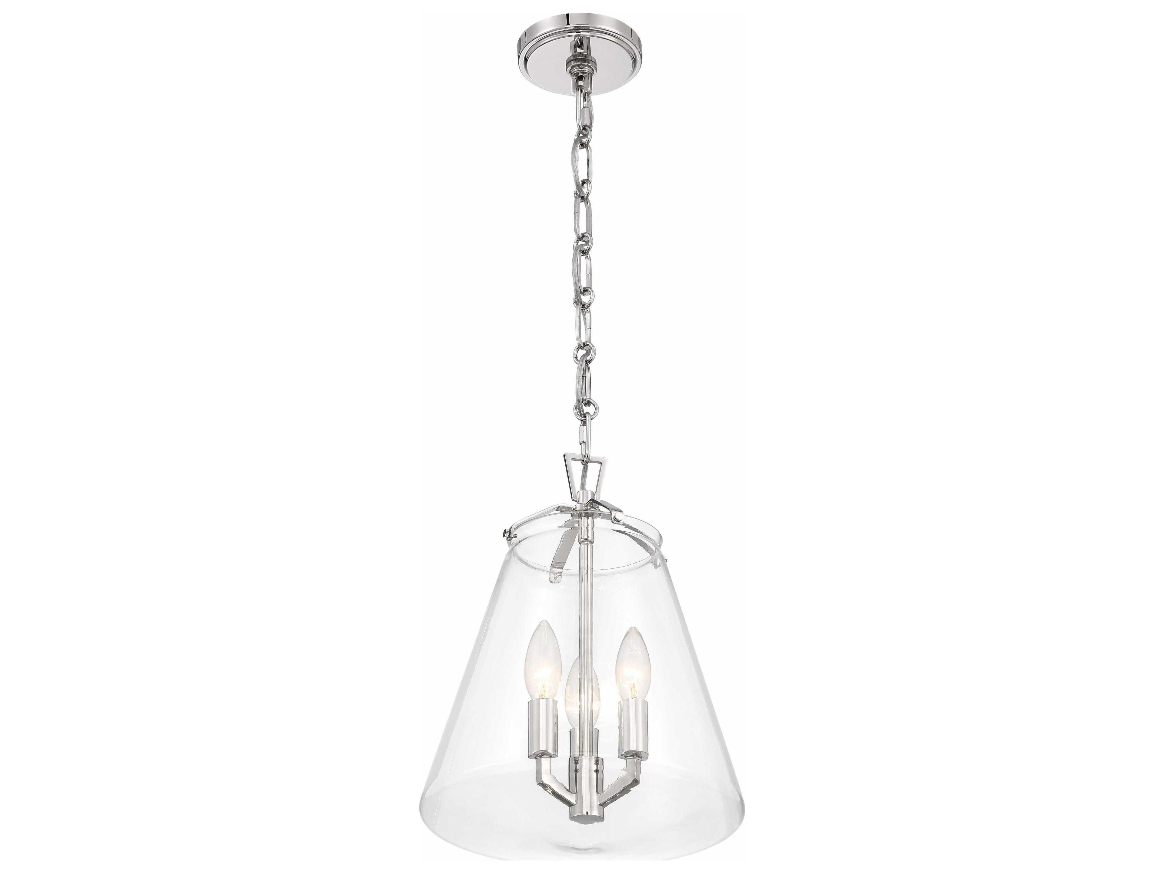 Crystorama Voss 3-Light Polished Nickel Candelabra Chandelier