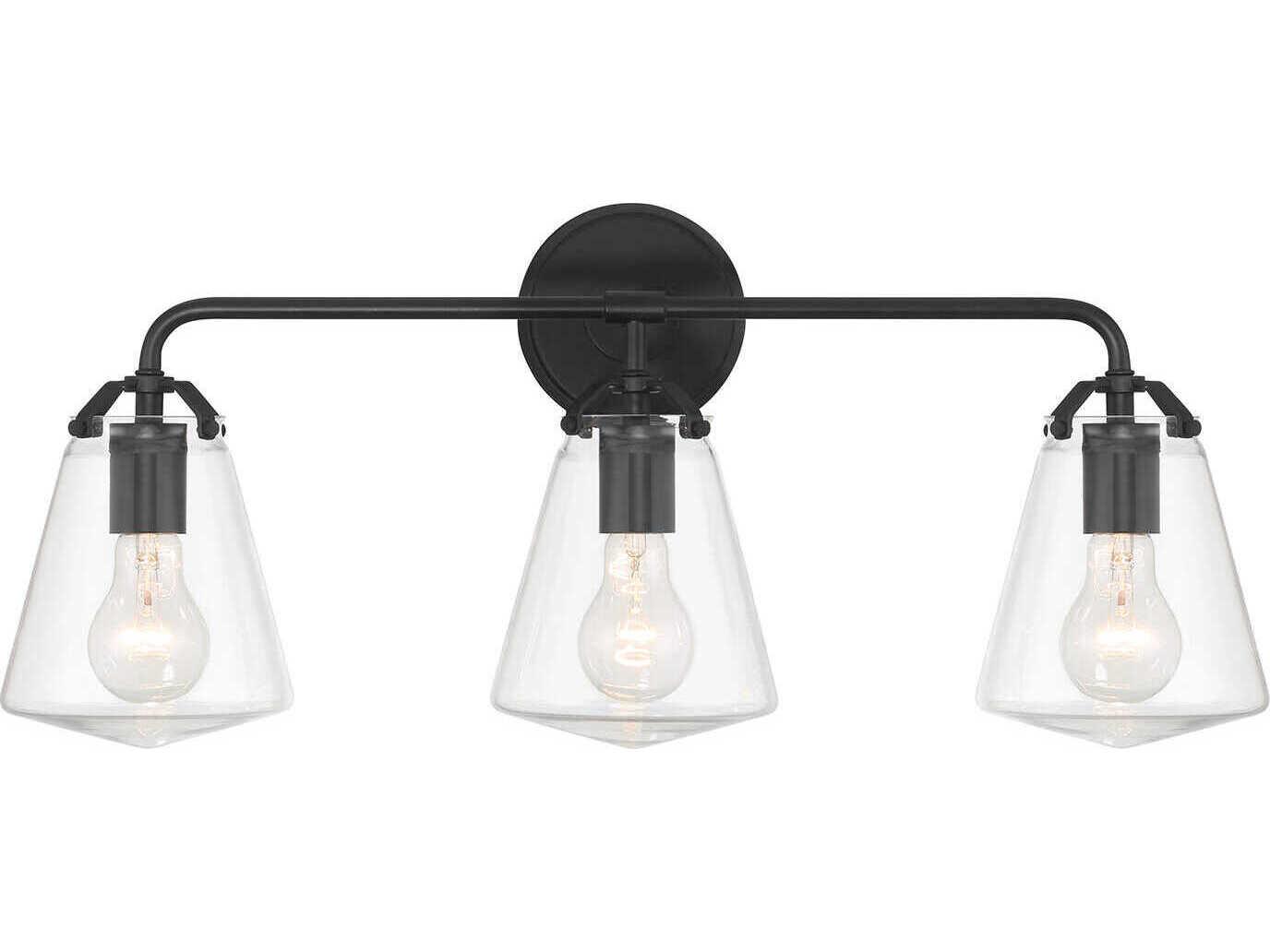 Crystorama Voss 3-Light Matte Black Vanity Light