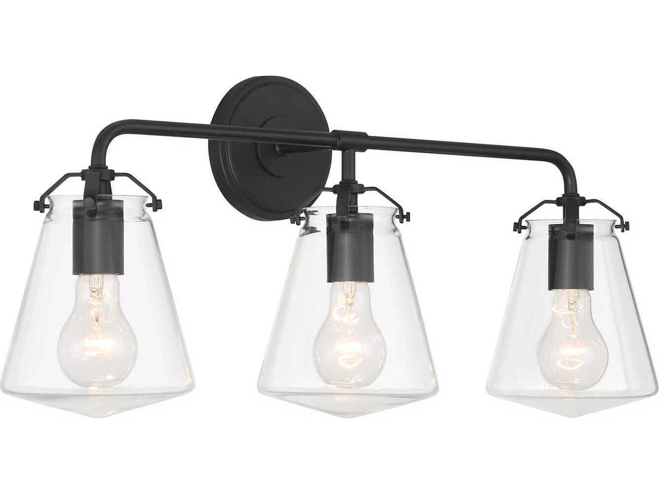 Crystorama Voss 3-Light Matte Black Vanity Light