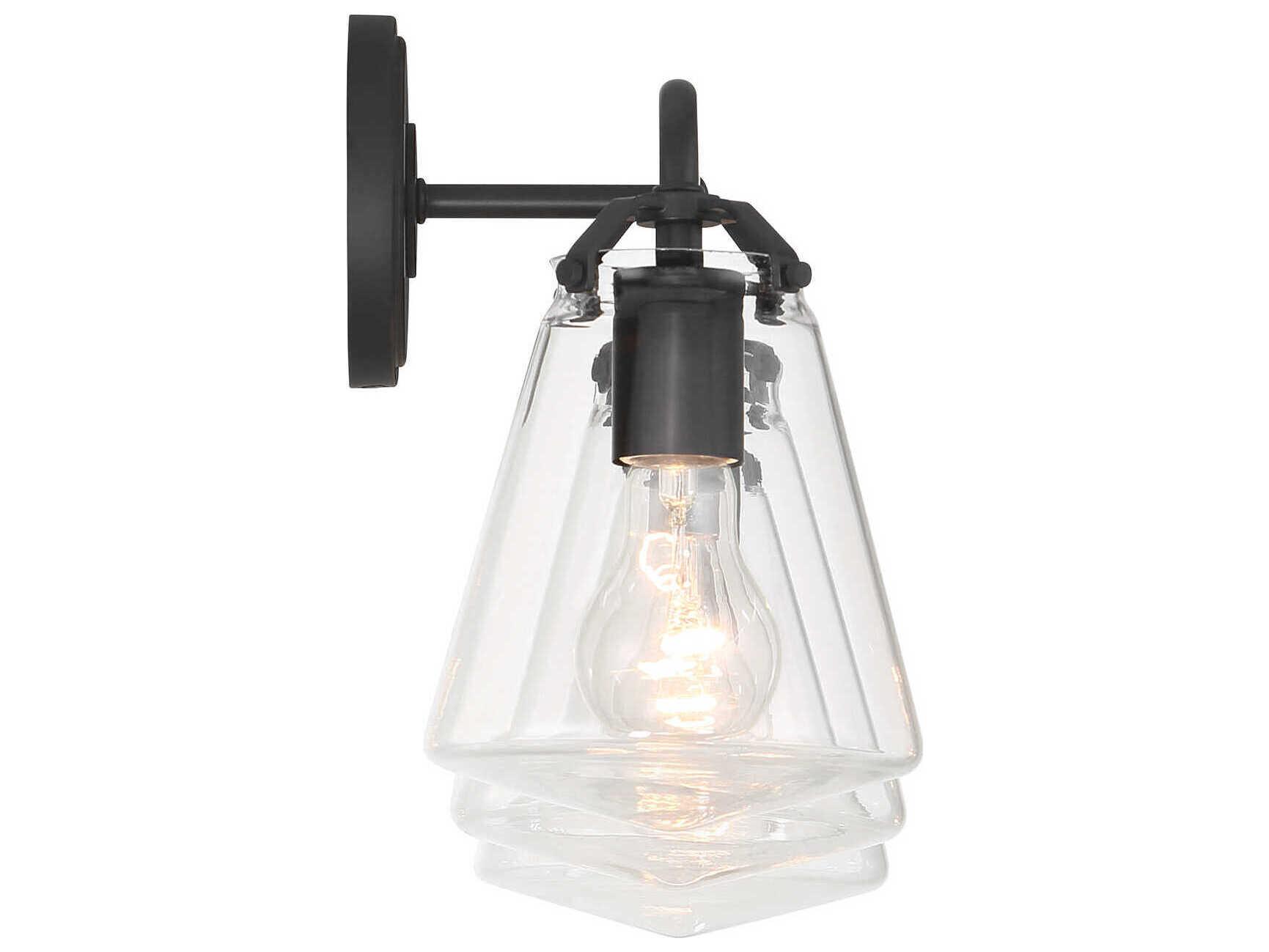 Crystorama Voss 3-Light Matte Black Vanity Light