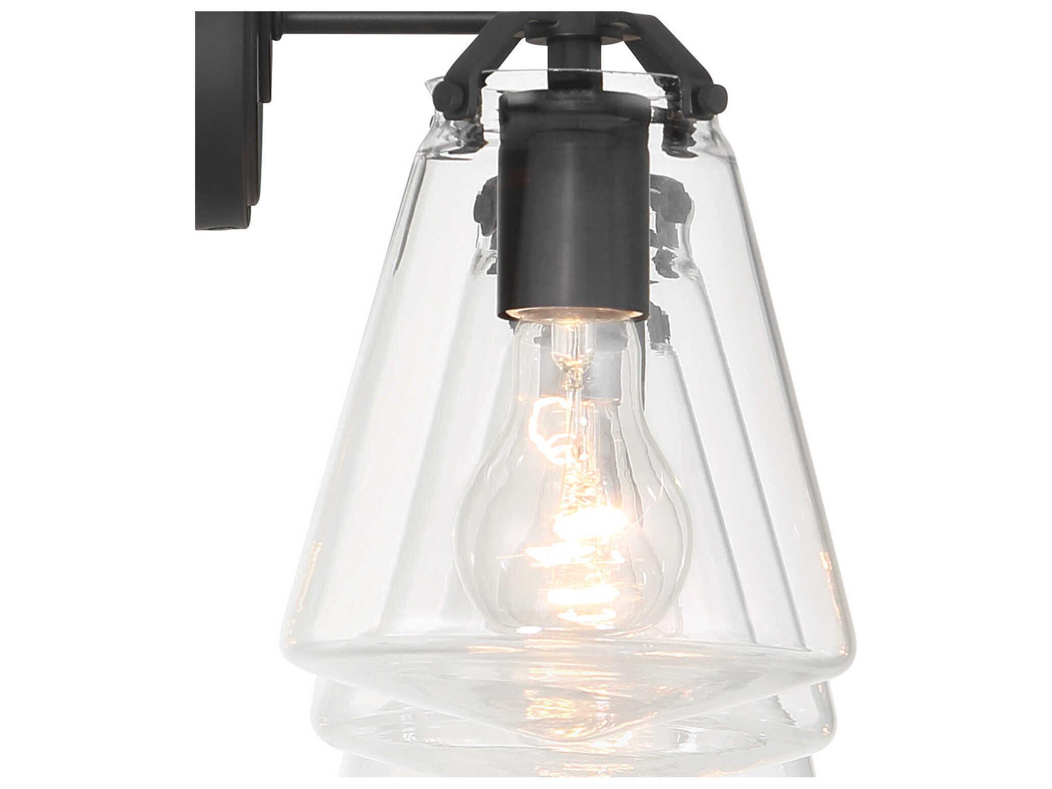 Crystorama Voss 3-Light Matte Black Vanity Light