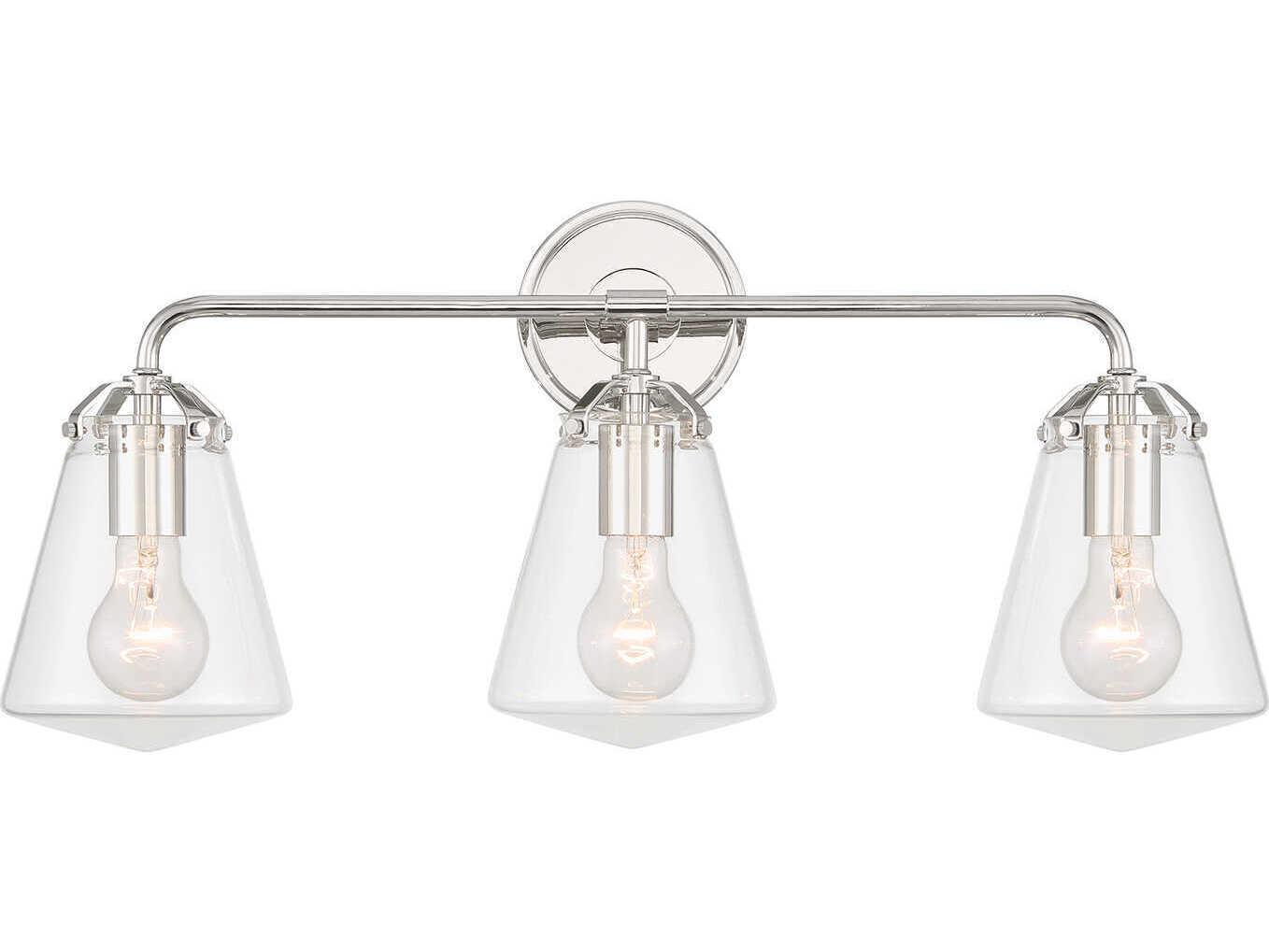 Crystorama Voss 3-Light Polished Nickel Vanity Light