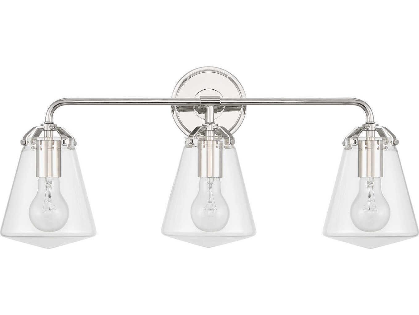 Crystorama Voss 3-Light Polished Nickel Vanity Light