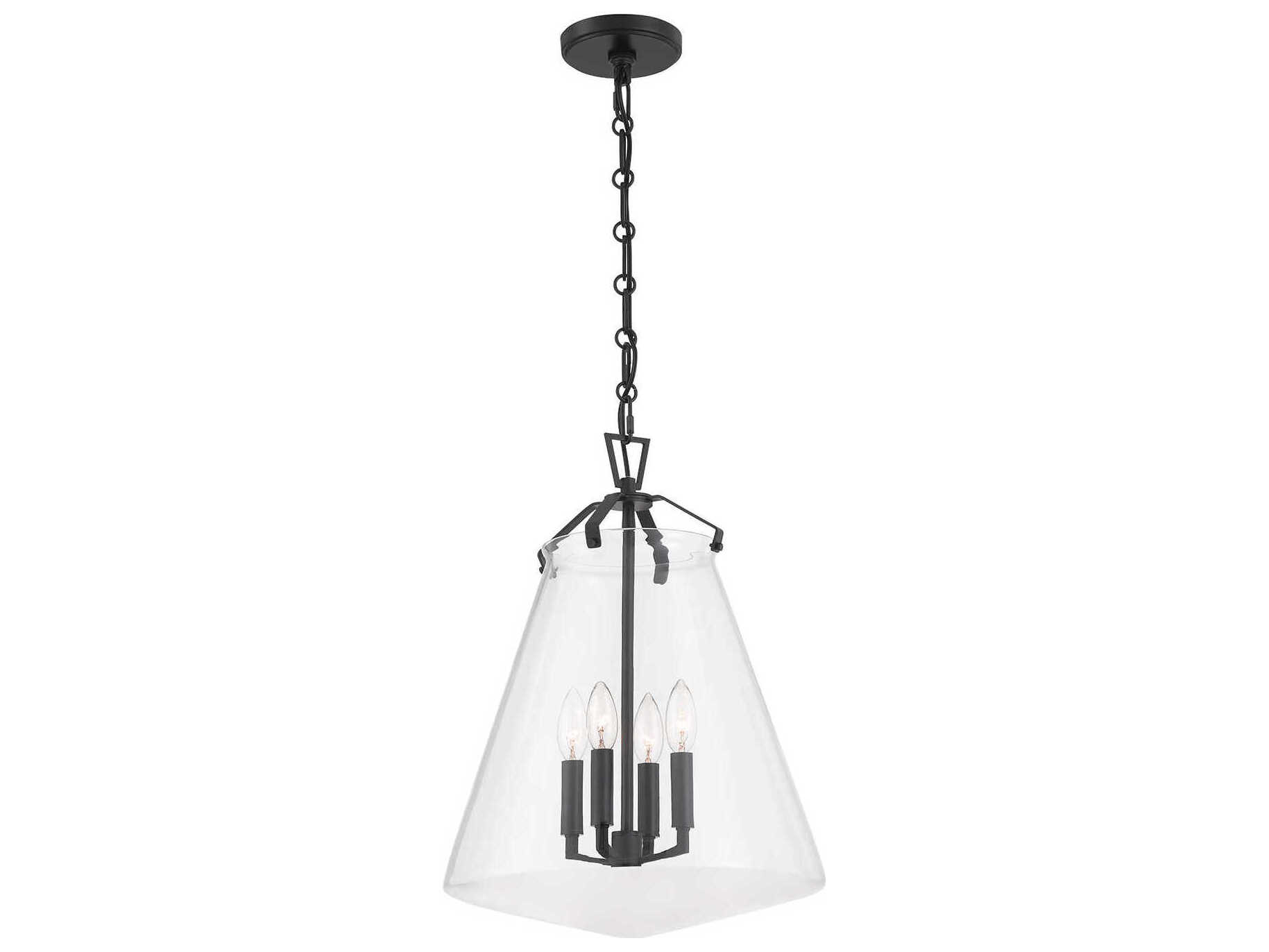 Crystorama Voss 4-Light Matte Black Pendant