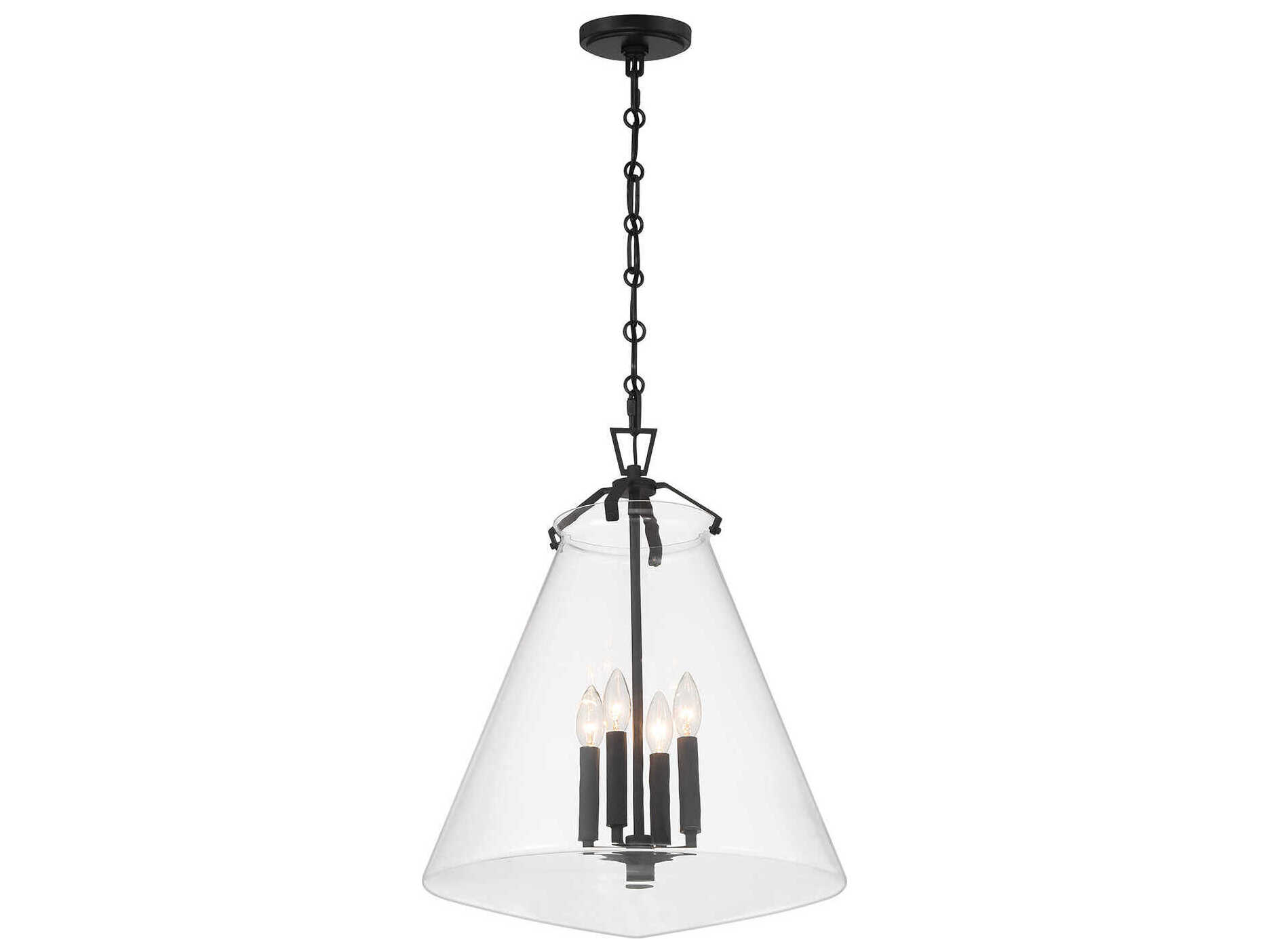 Crystorama Voss 4-Light Matte Black Pendant