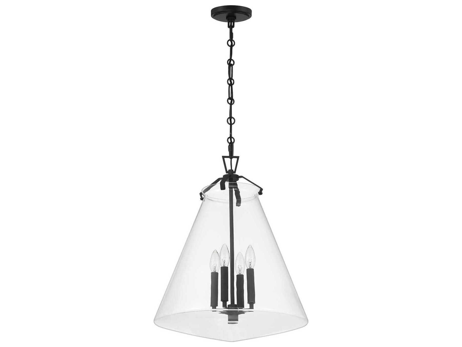 Crystorama Voss 4-Light Matte Black Pendant