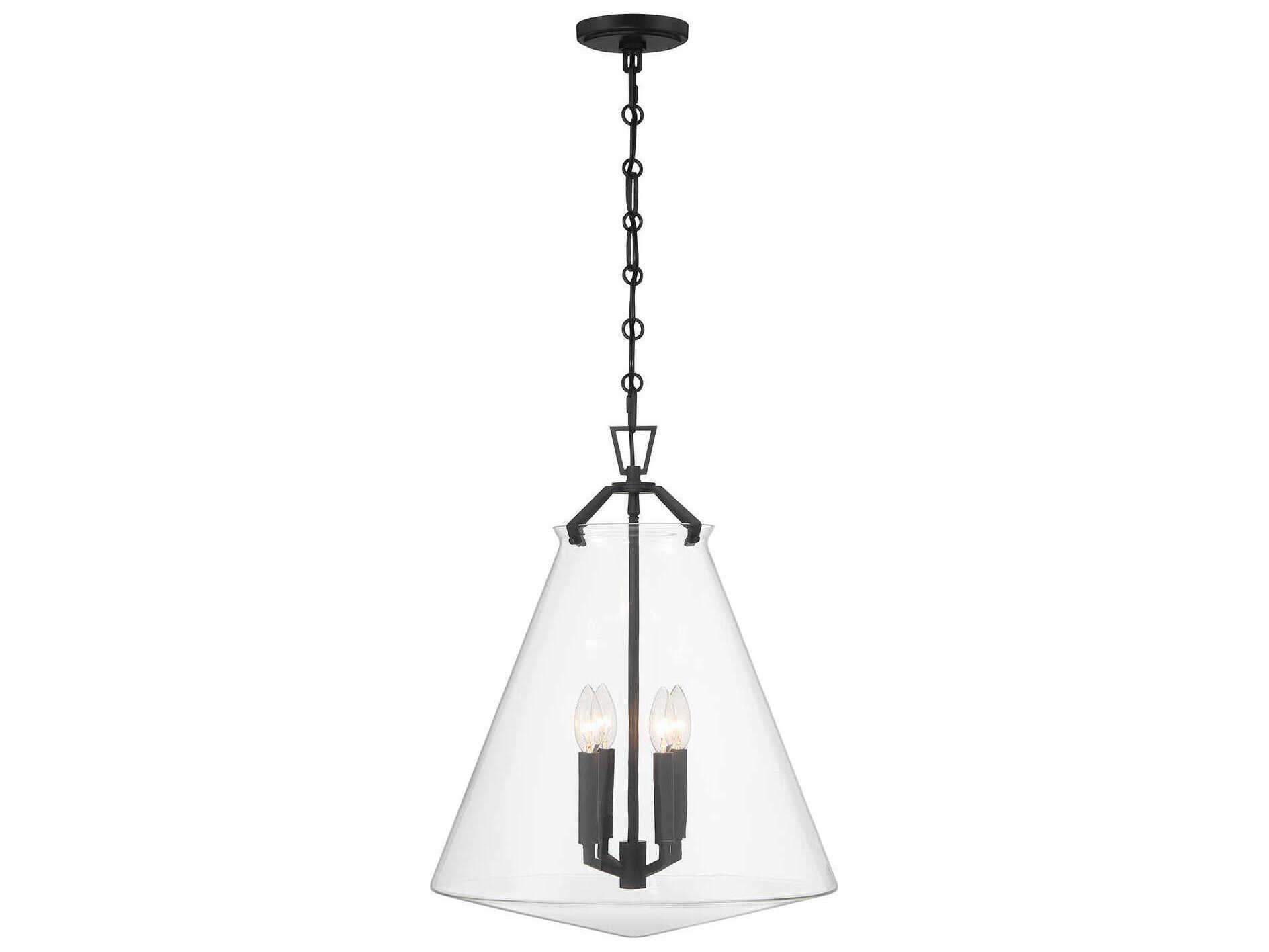 Crystorama Voss 4-Light Matte Black Pendant
