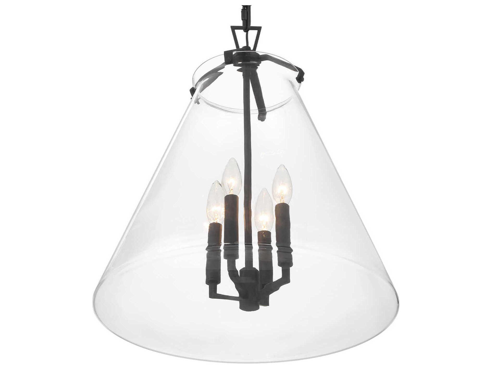 Crystorama Voss 4-Light Matte Black Pendant