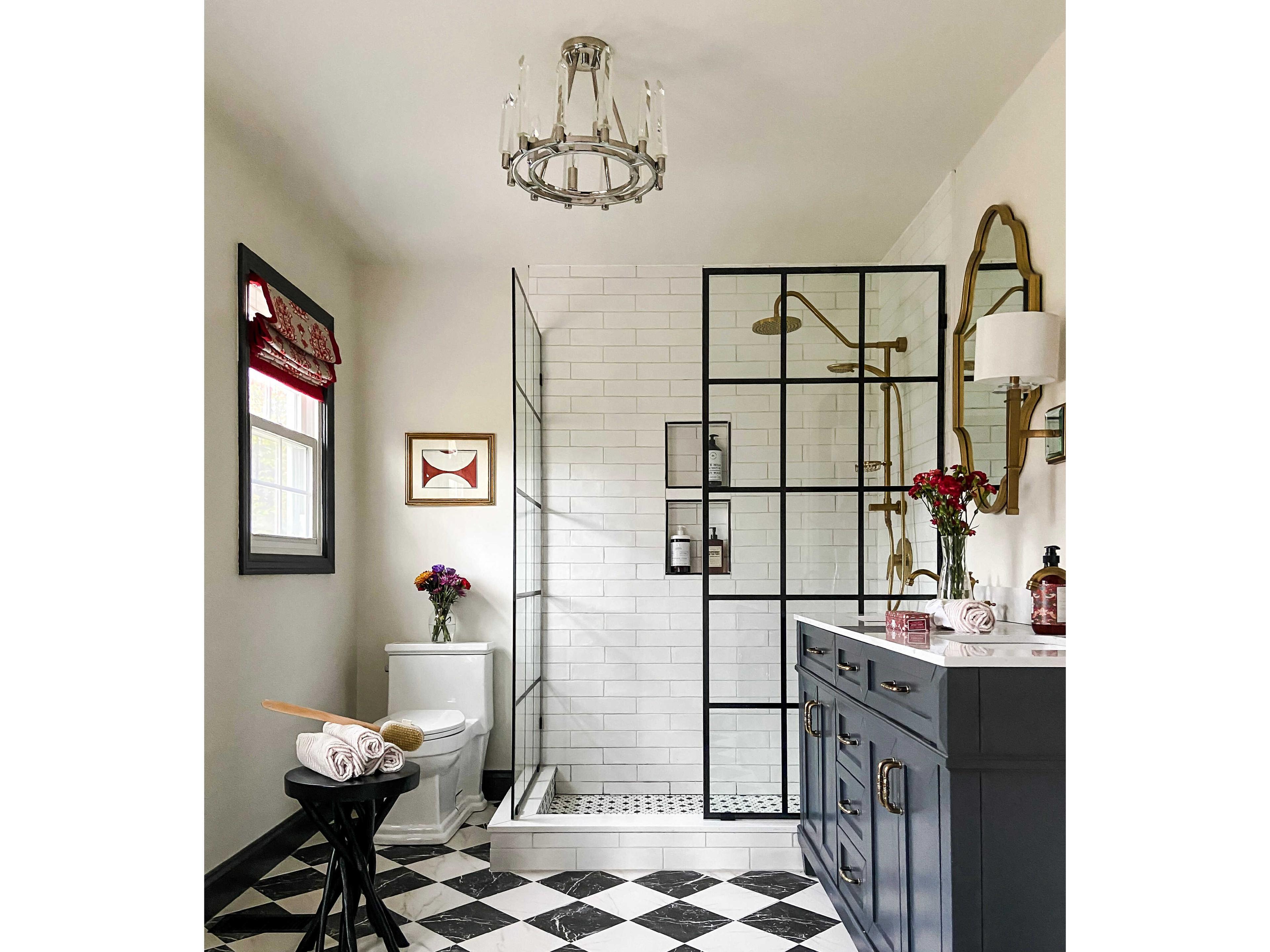 Crystorama Watson 4-Light Polished Nickel Crystal Geometric Semi Flush Mount