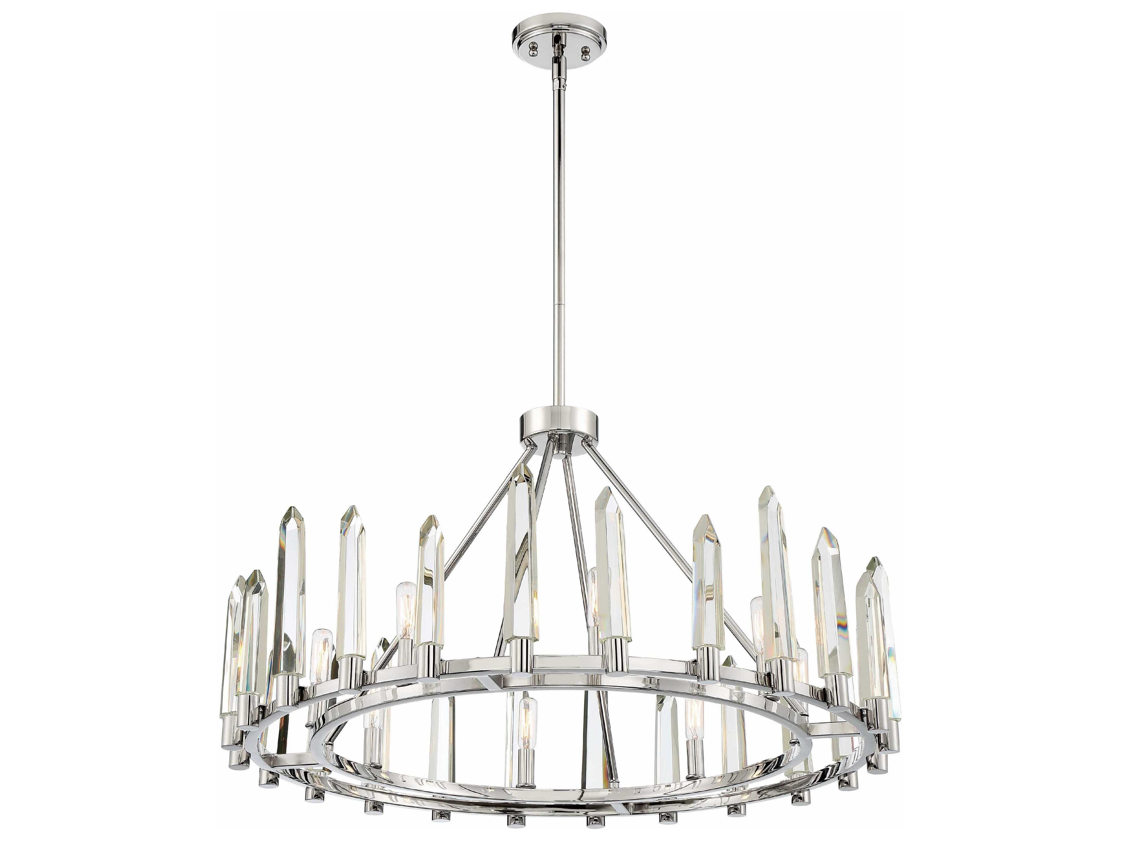 Crystorama Watson 8-Light Polished Nickel Crystal Candelabra Geometric Chandelier