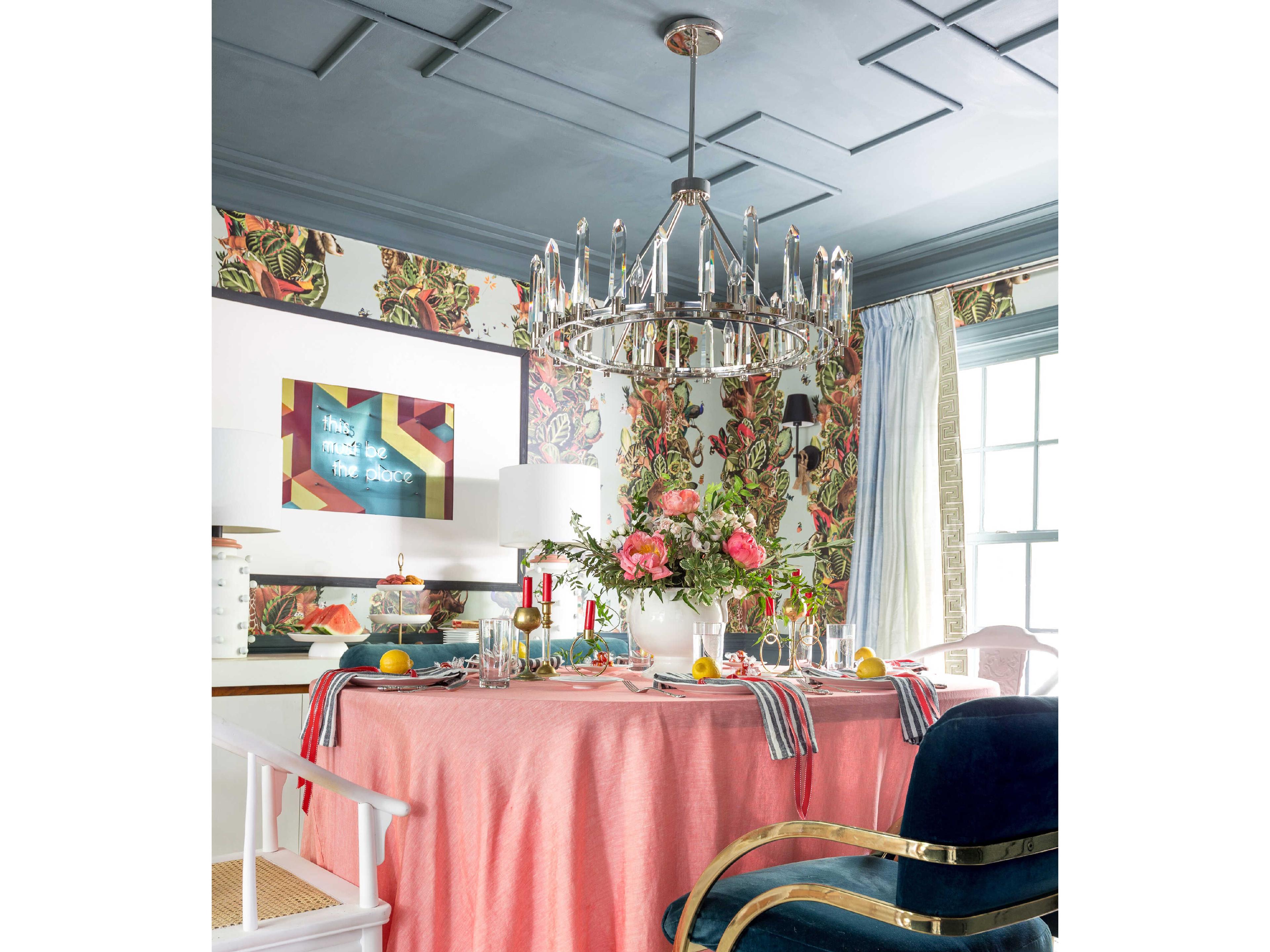 Crystorama Watson 8-Light Polished Nickel Crystal Candelabra Geometric Chandelier