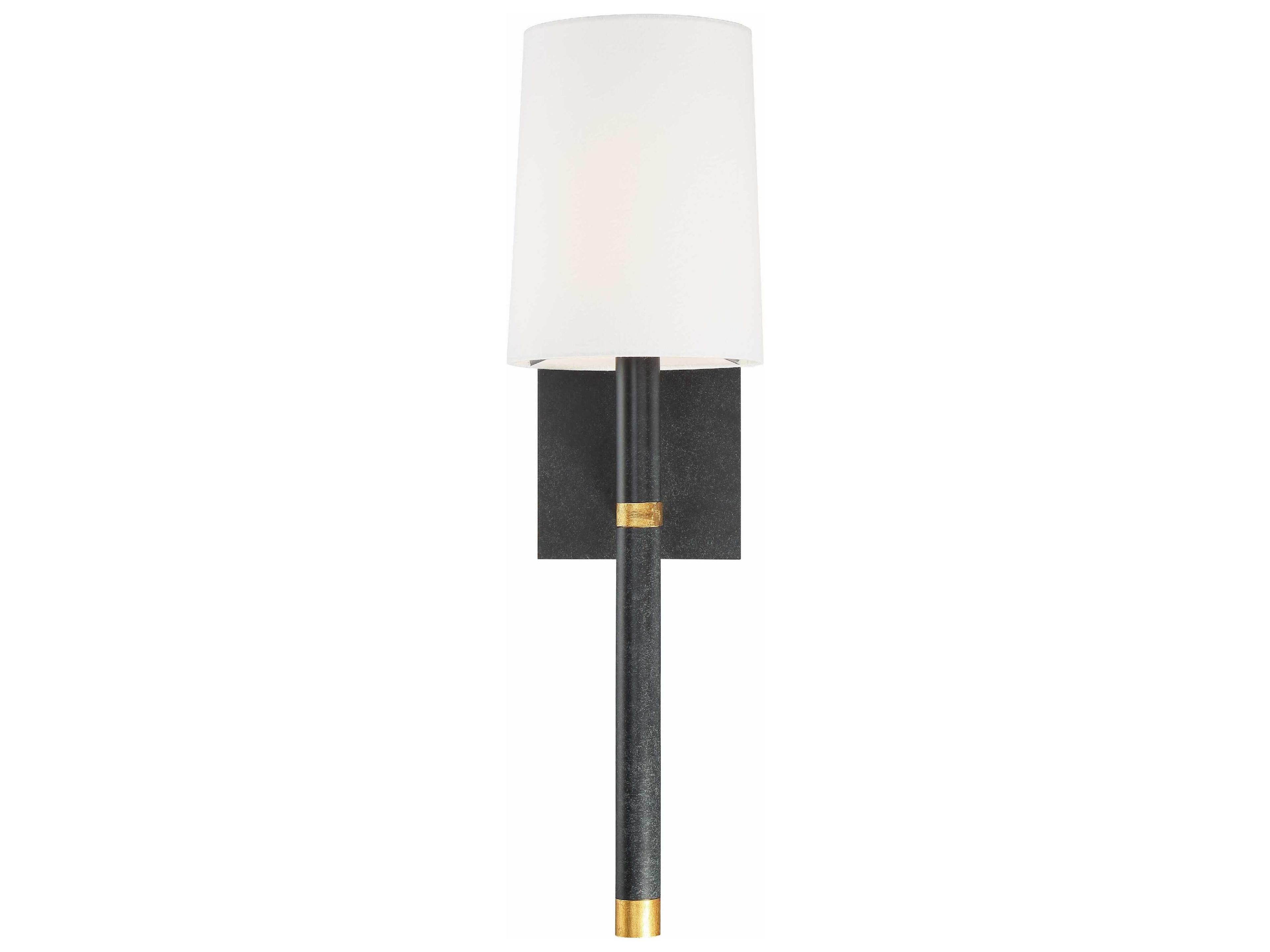 Crystorama Weston 1-Light Black Antique Gold Wall Sconce