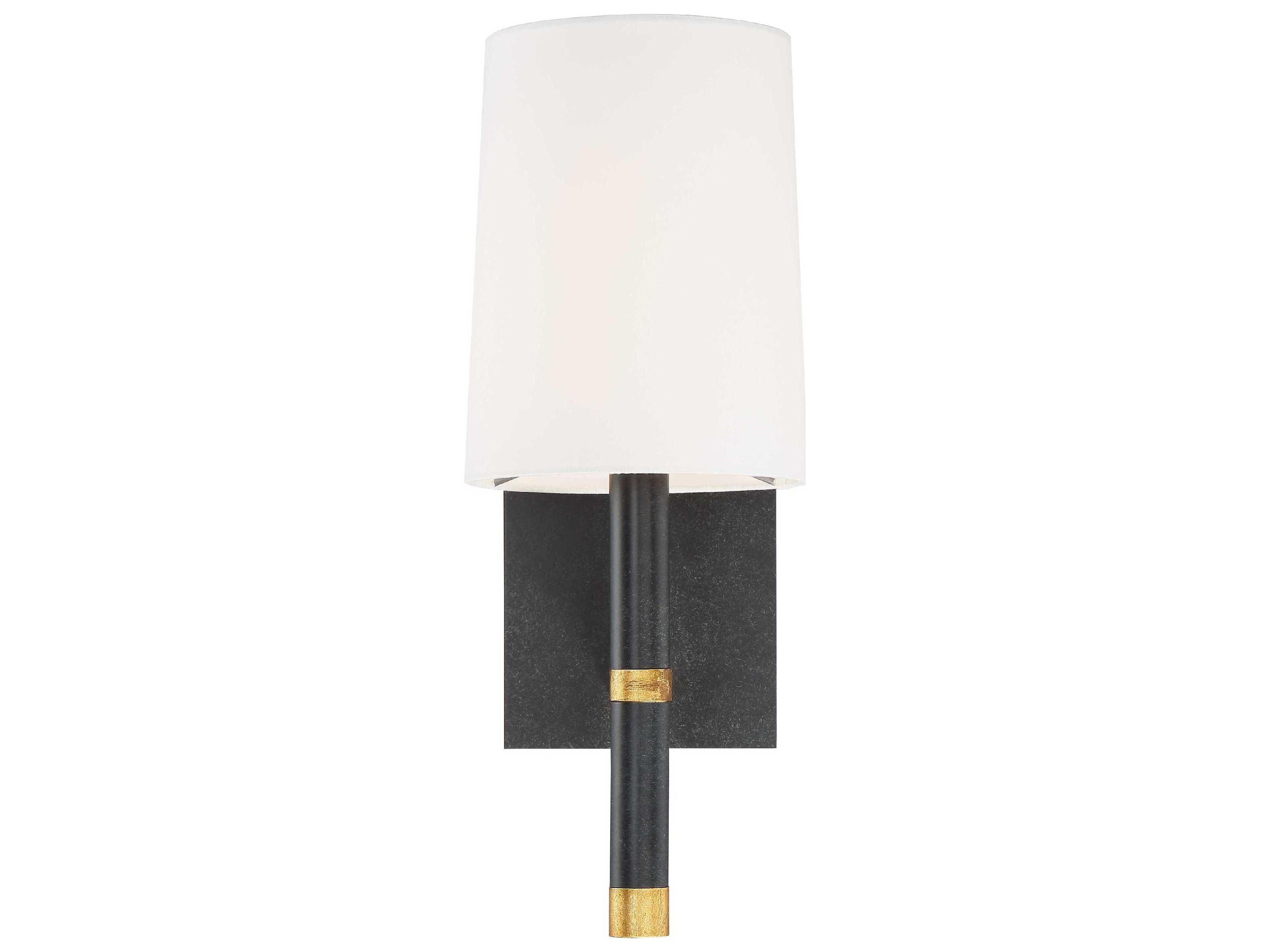 Crystorama Weston 1-Light Black Antique Gold Wall Sconce