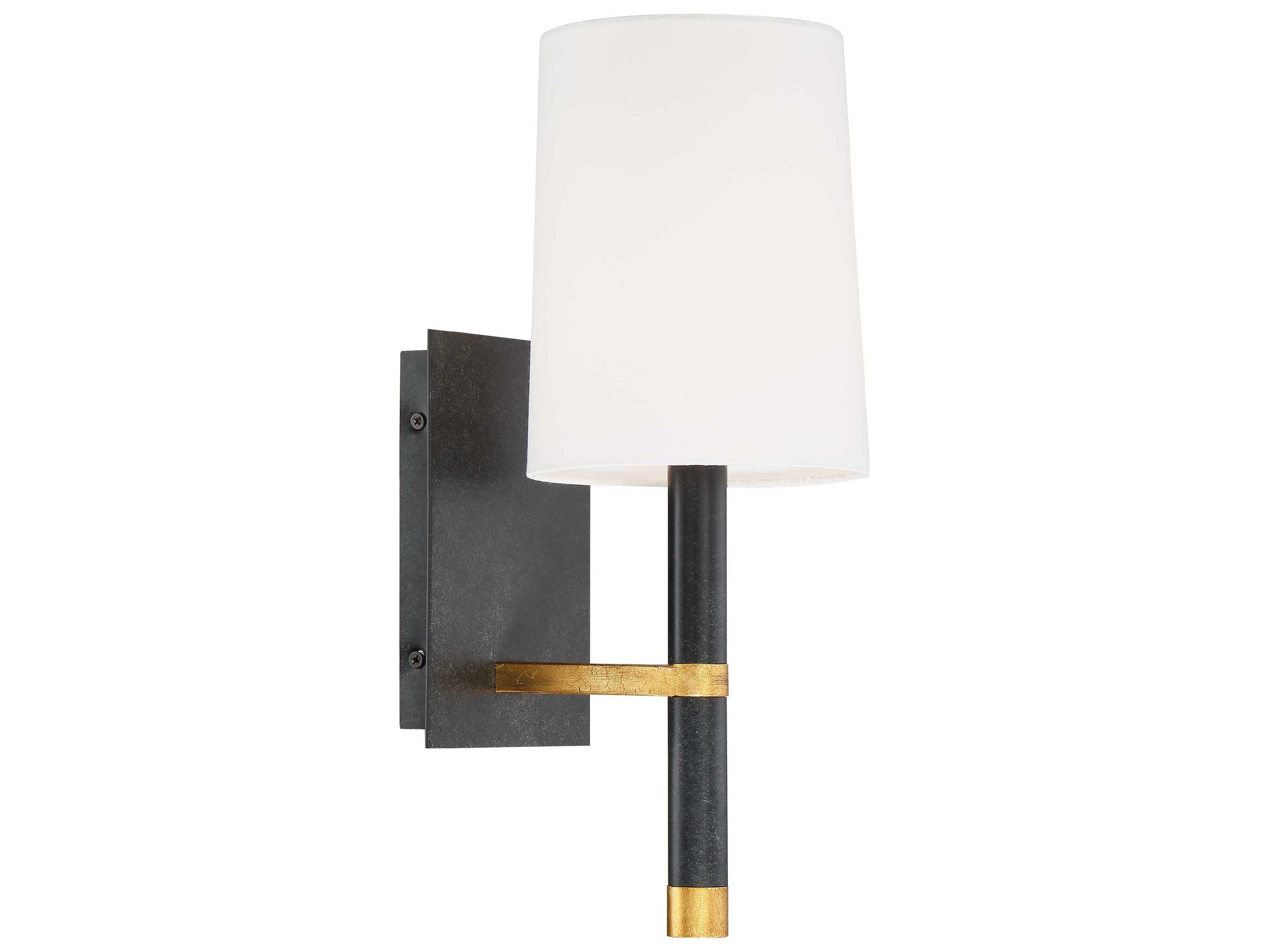 Crystorama Weston 1-Light Black Antique Gold Wall Sconce